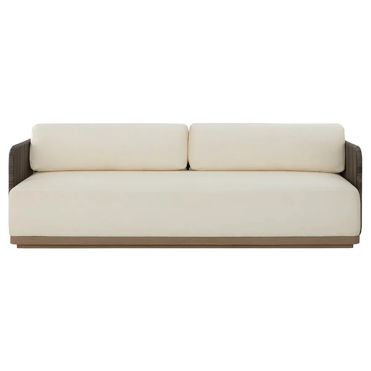 Kayleigh Outdoor Sofa with Cushions - Cream, Teak