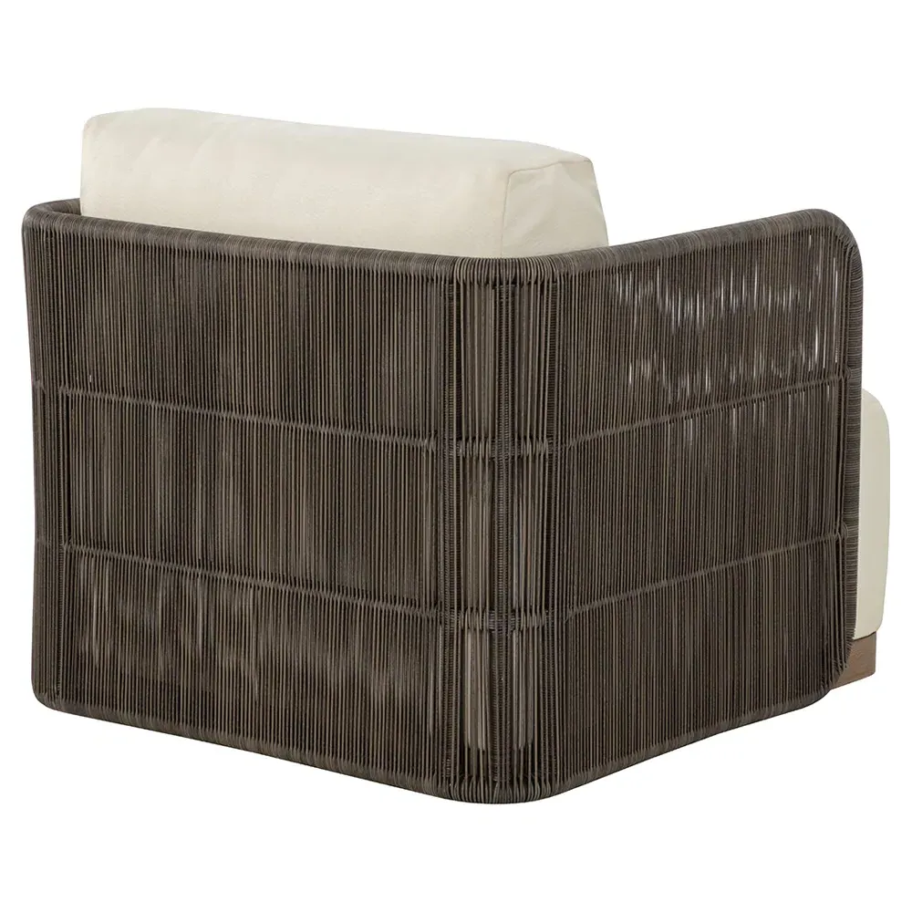 Kayleigh Outdoor Swivel Arm Chair with Cushion - Cream, Teak