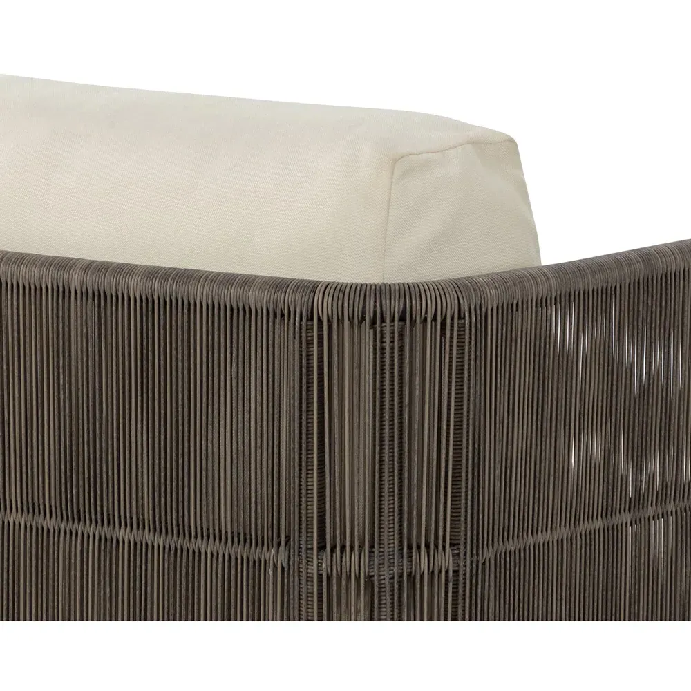 Kayleigh Outdoor Swivel Arm Chair with Cushion - Cream, Teak