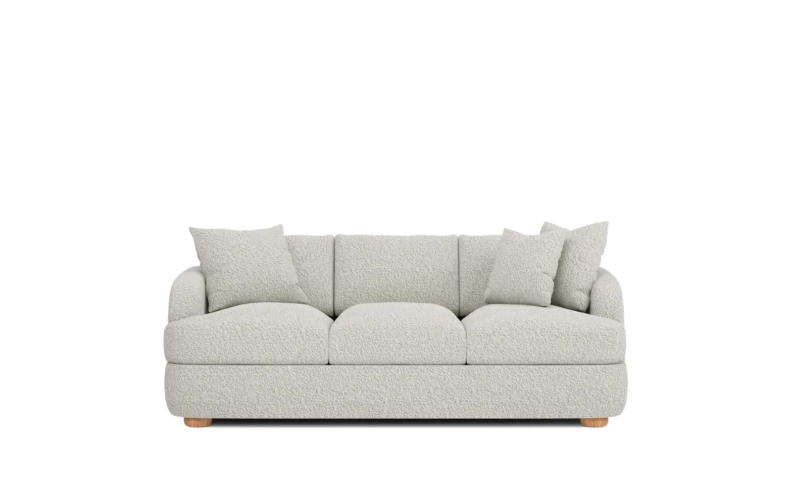 Kaysen 3-Seater Textured Bouclé Sofa - Cloud Grey