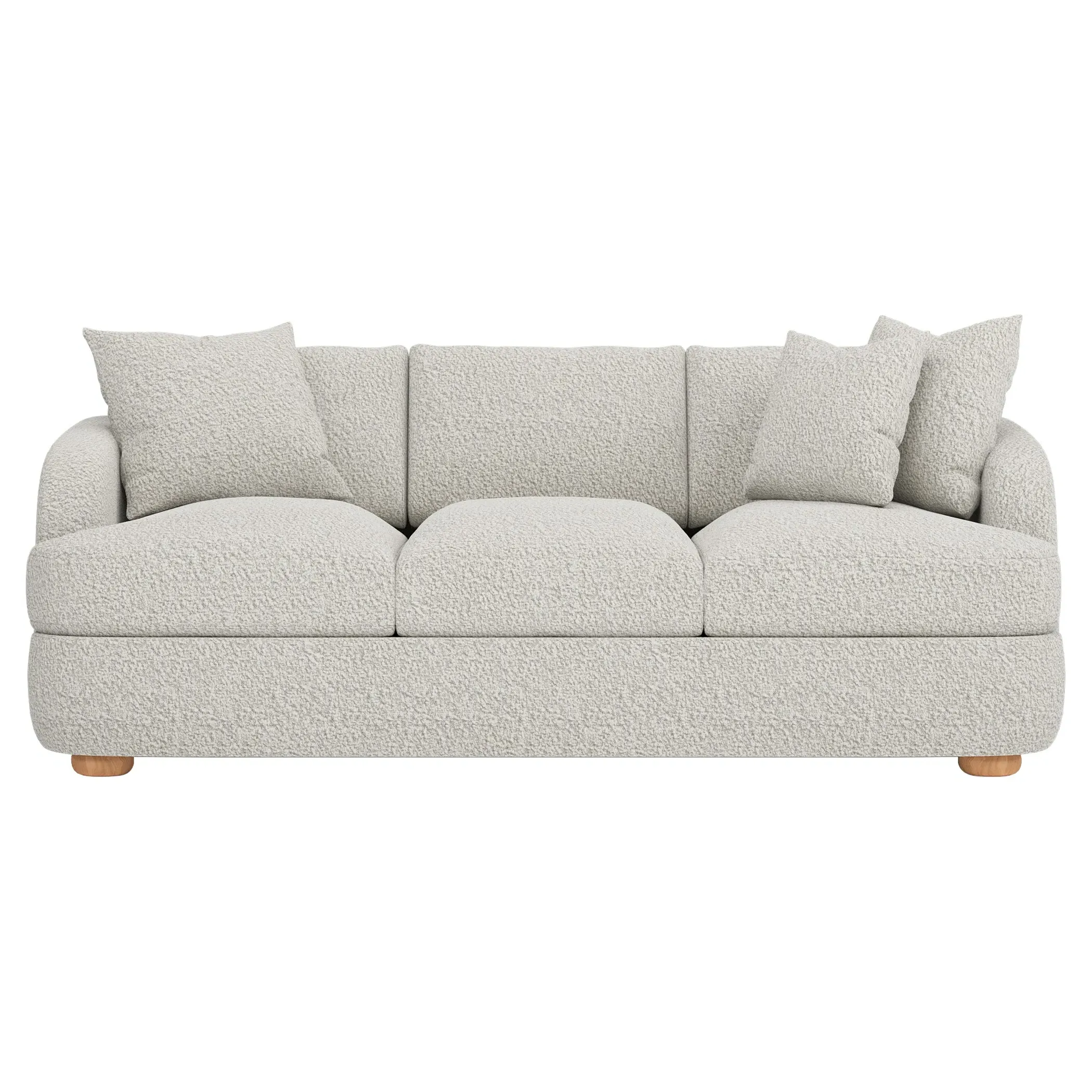 Kaysen 3-Seater Textured Bouclé Sofa - Cloud Grey