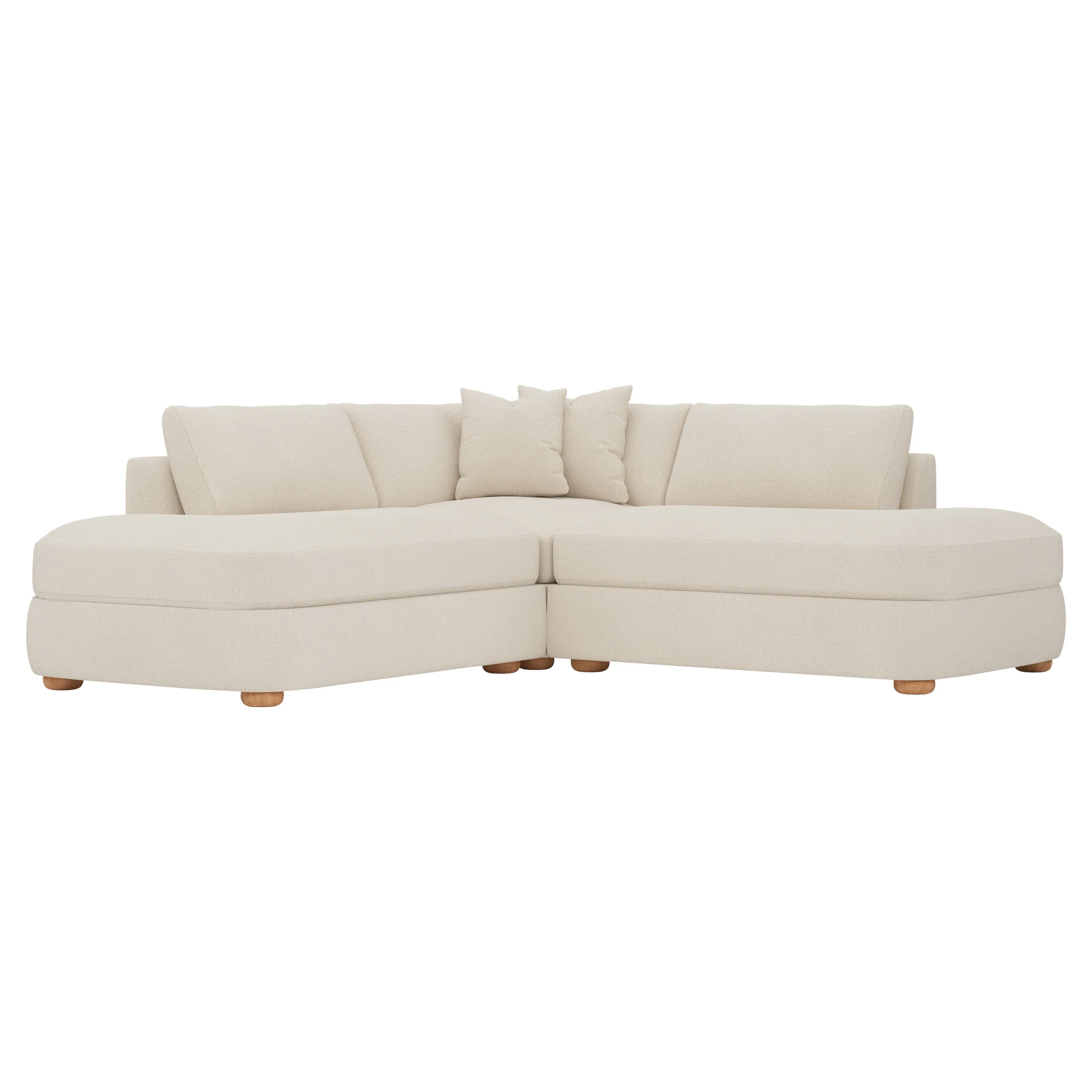 Kaysen Corner Bumper Sectional - Coconut Cream