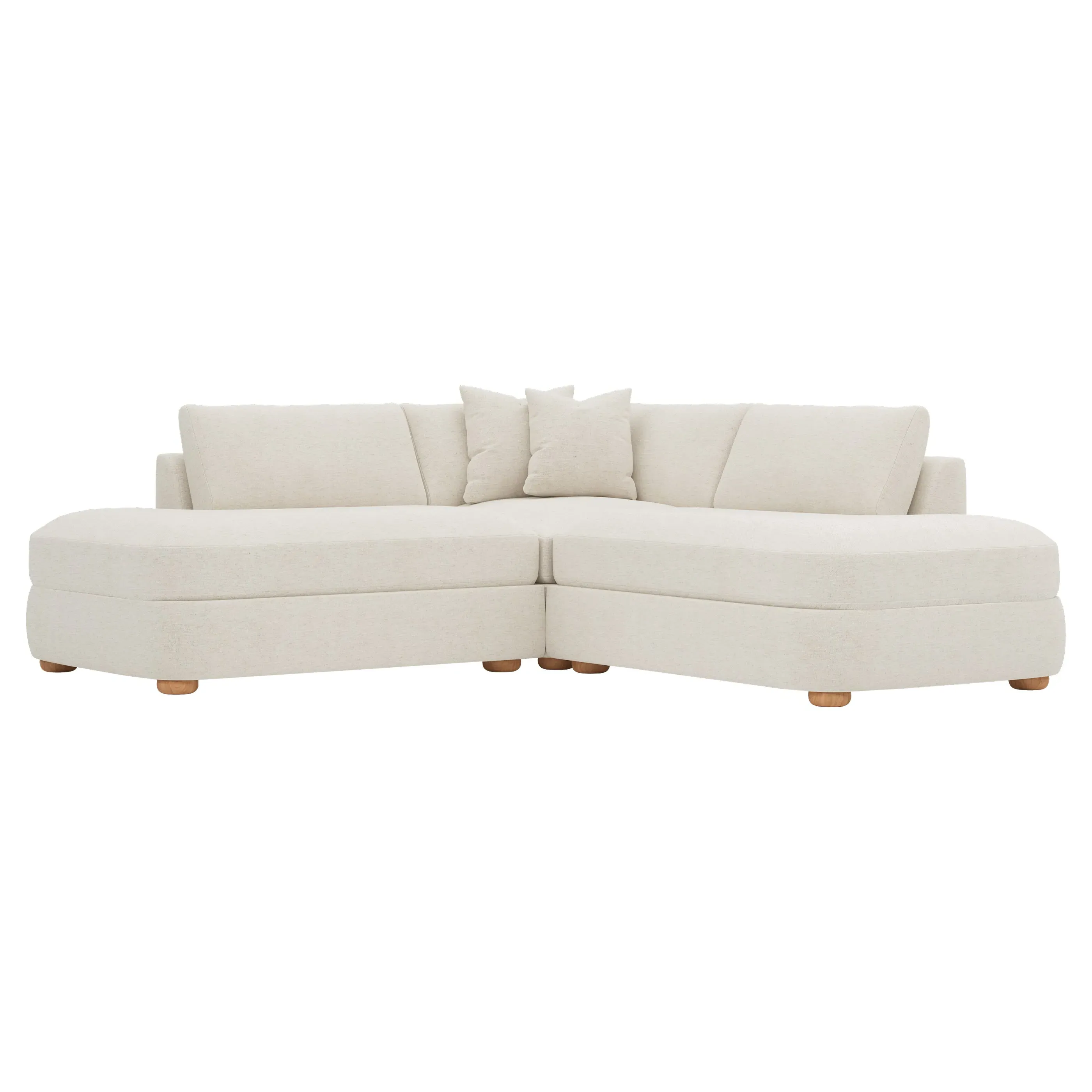 Kaysen Corner Bumper Sectional - Heathered Ivory