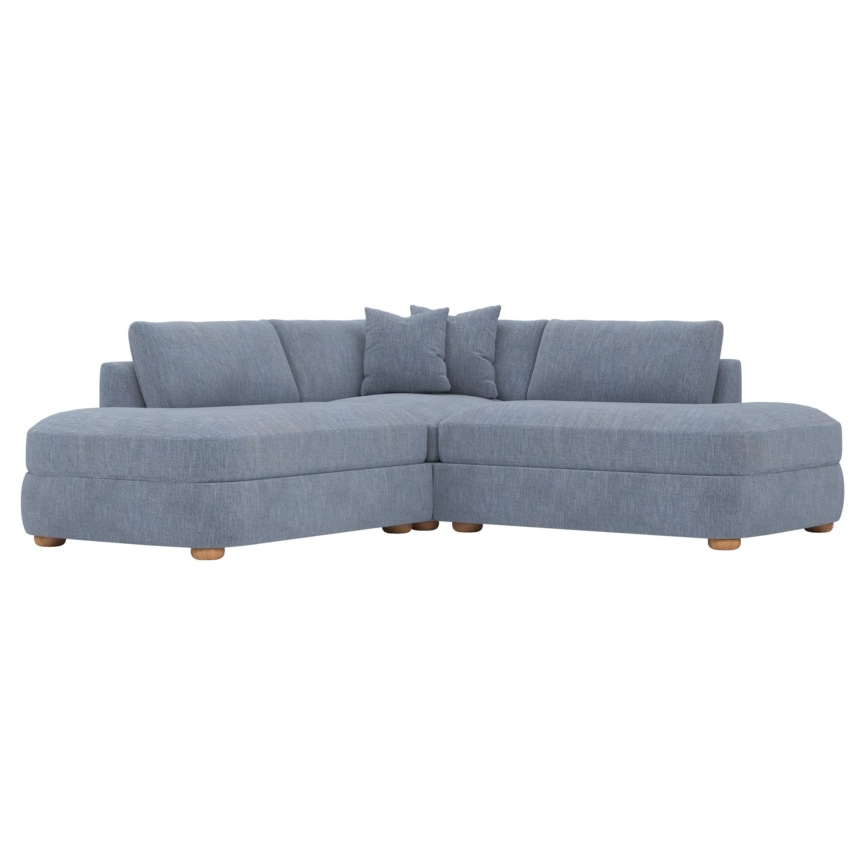 Kaysen Corner Bumper Sectional - Nantucket Blue
