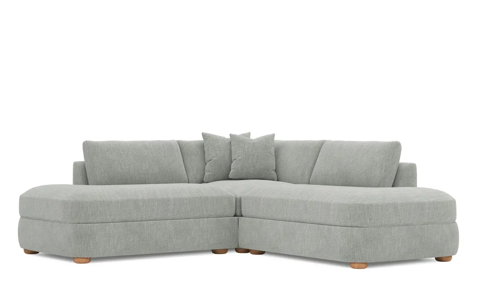 Kaysen Corner Bumper Sectional - Sea Spray
