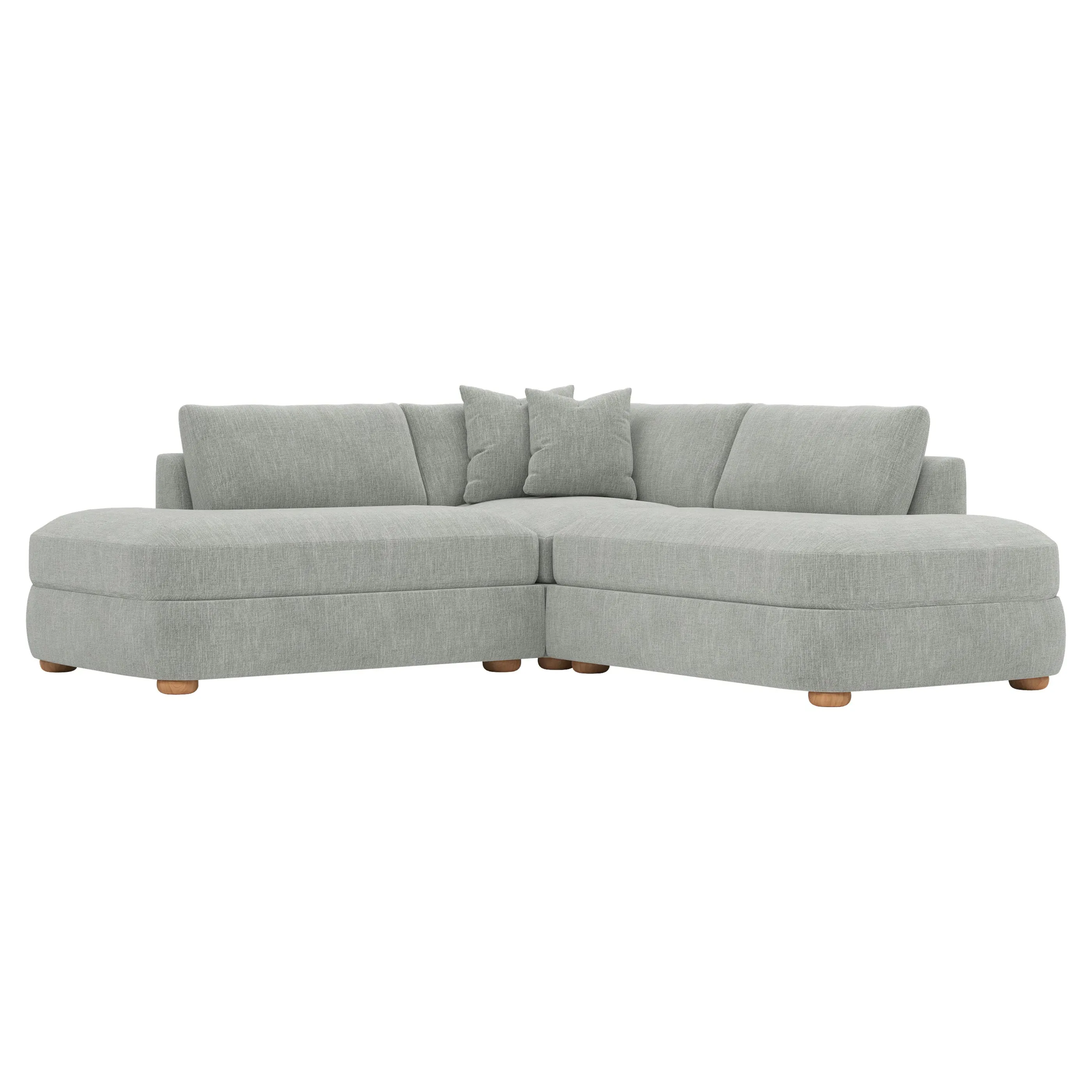 Kaysen Corner Bumper Sectional - Sea Spray