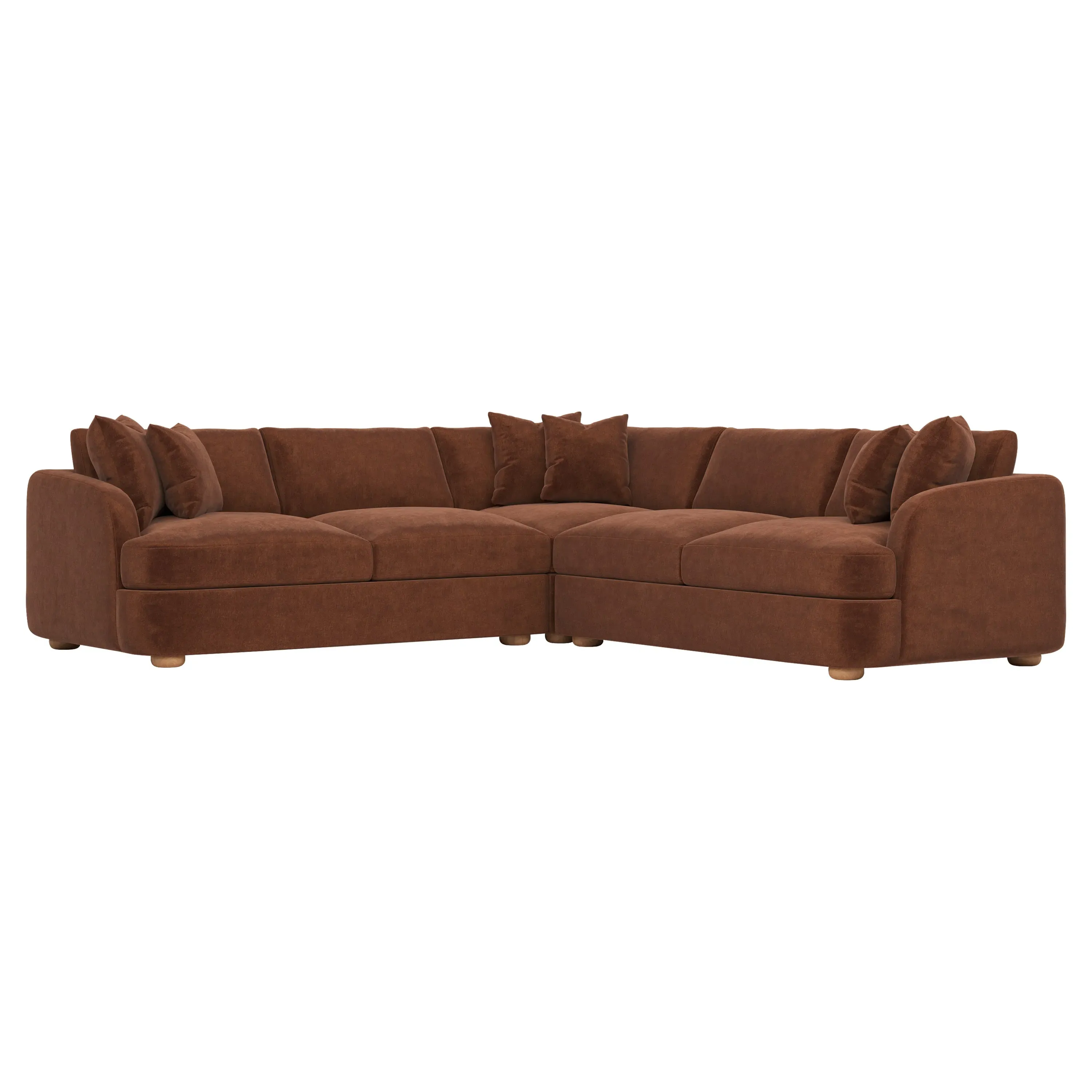 Kaysen Corner Sectional - Chocolate Mousse, Performance Velvet