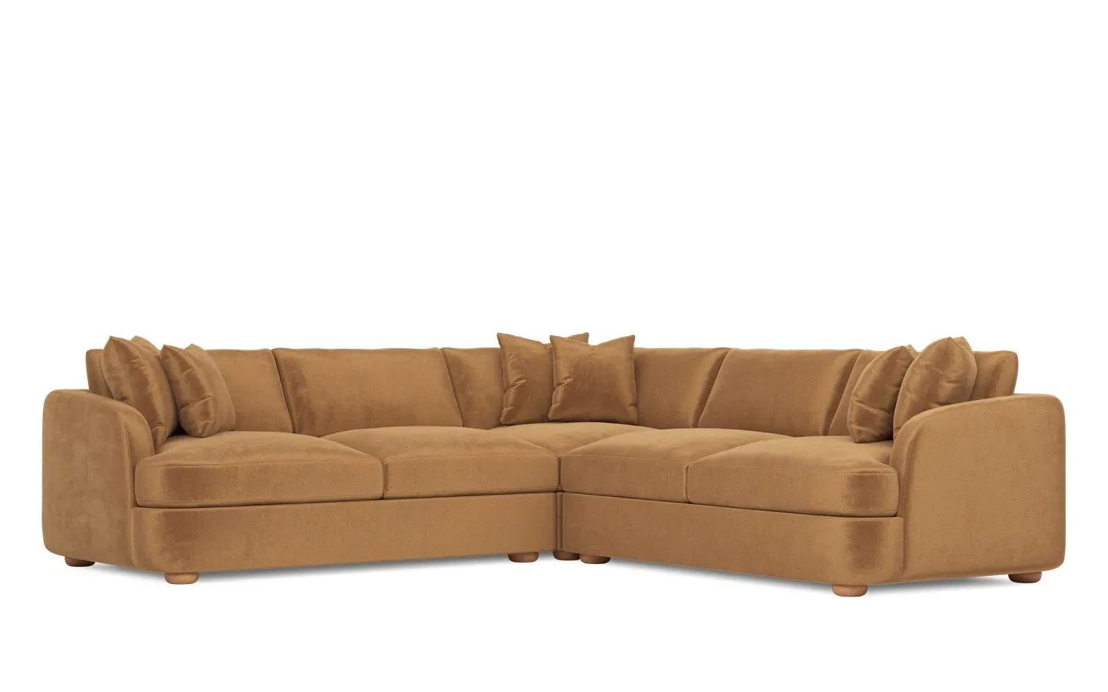 Kaysen Corner Sectional - Gingerbread, Performance Velvet