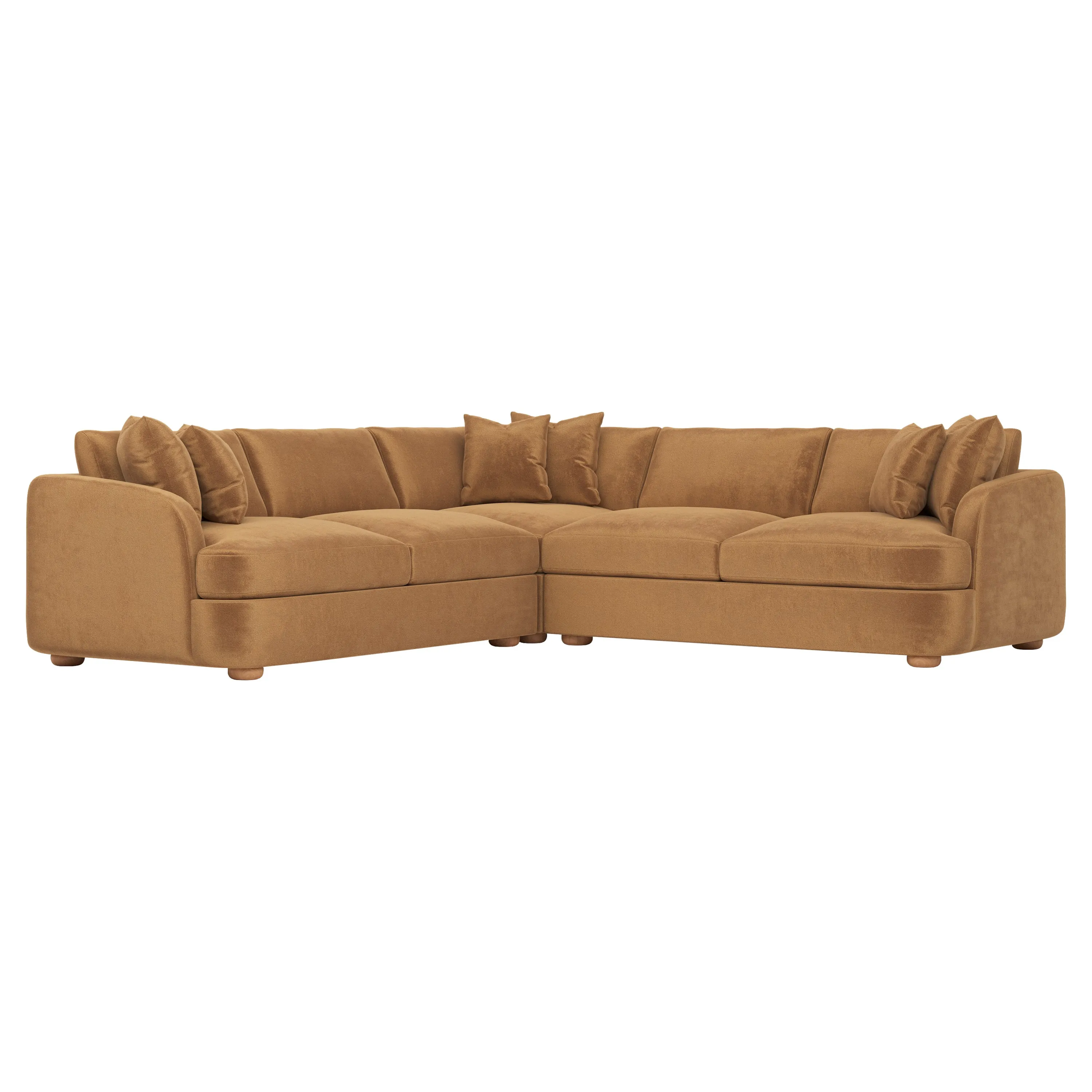 Kaysen Corner Sectional - Gingerbread, Performance Velvet