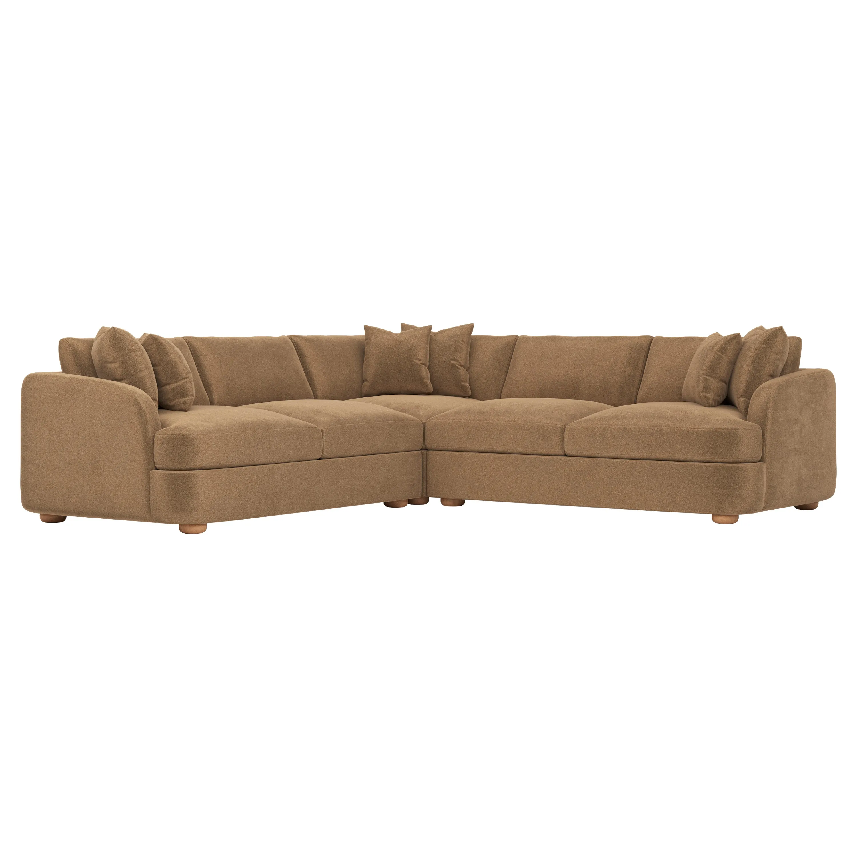 Kaysen Corner Sectional - Mocha Mist, Performance Velvet