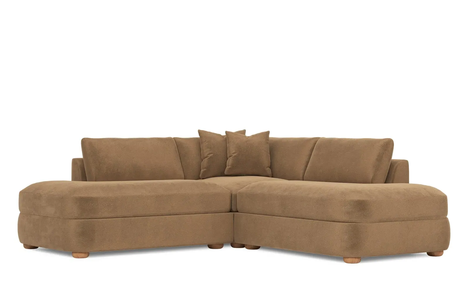 Kaysen Corner Sectional Sofa - Mocha Mist, Velvet