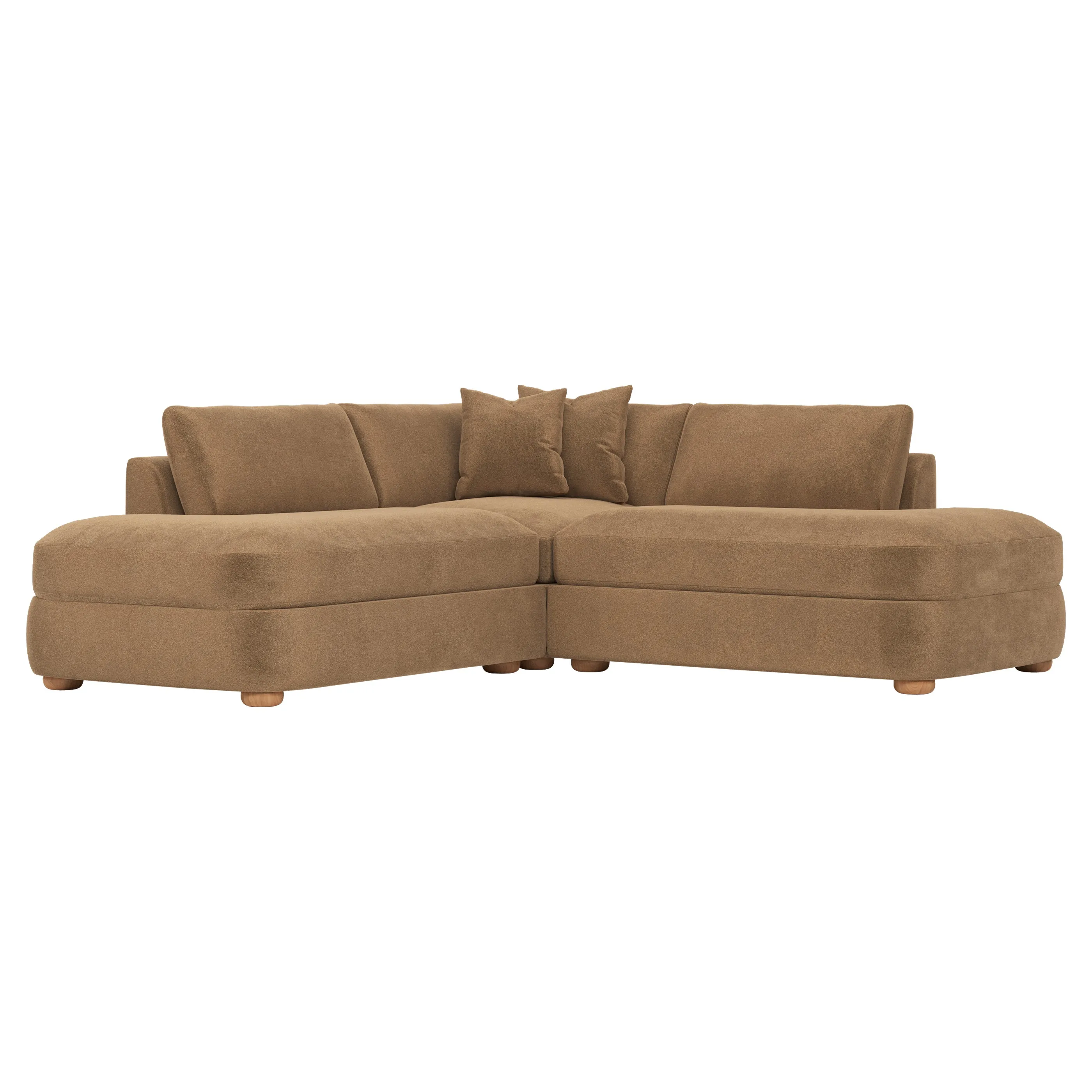 Kaysen Corner Sectional Sofa - Mocha Mist, Velvet