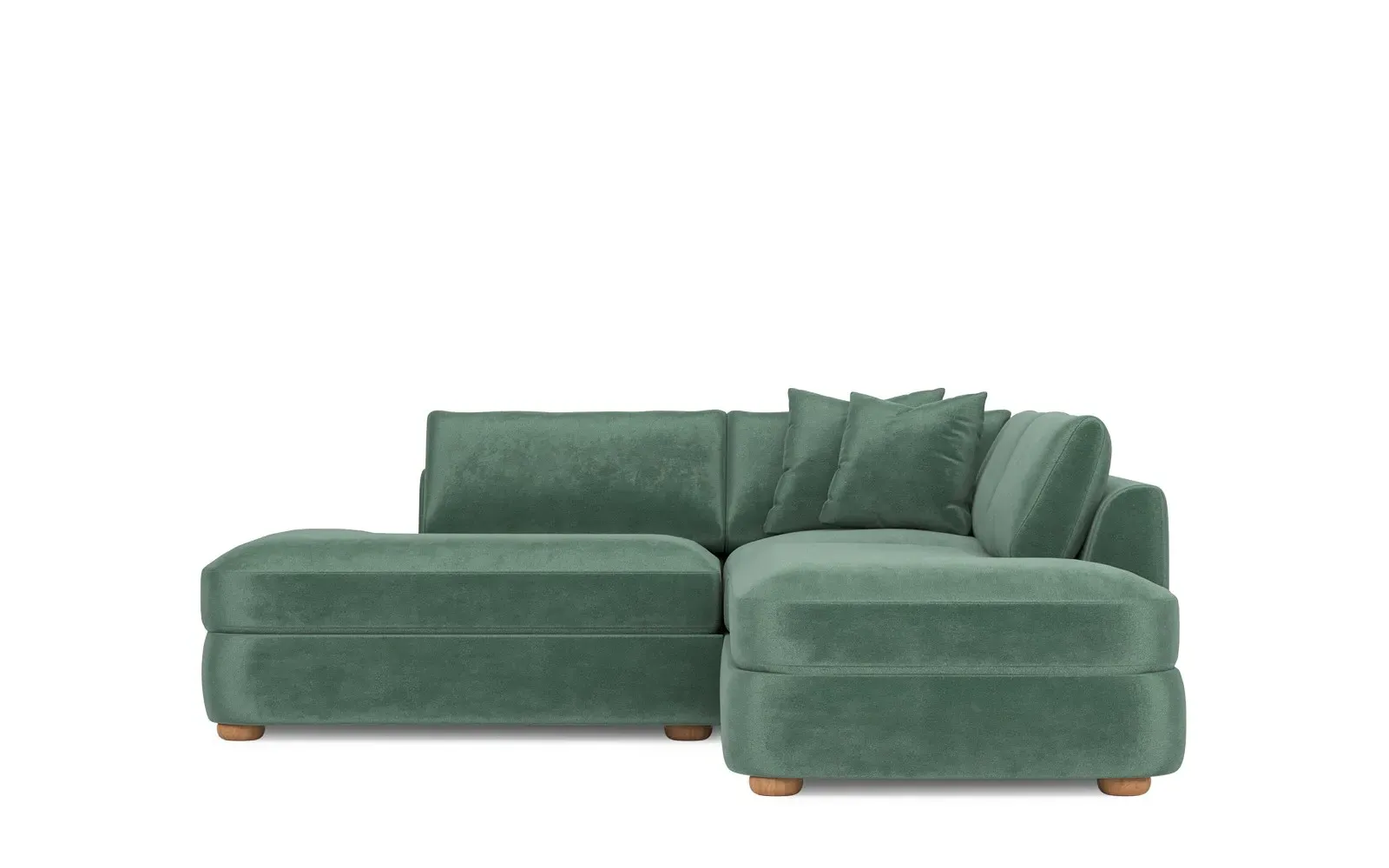 Kaysen Corner Sectional Sofa - Stone Pine, Velvet