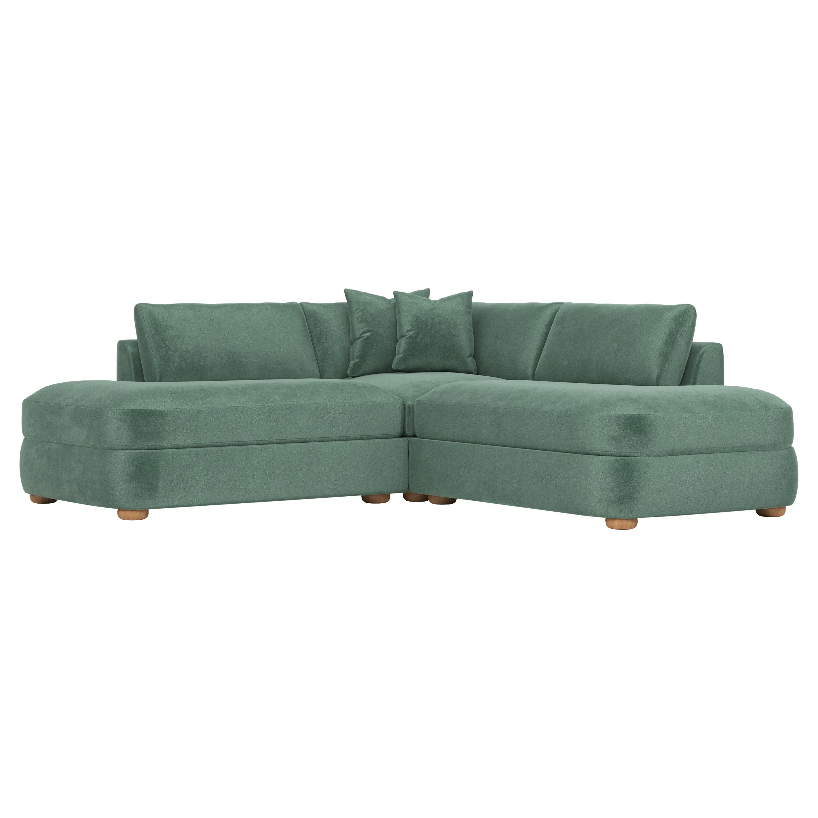Kaysen Corner Sectional Sofa - Stone Pine, Velvet