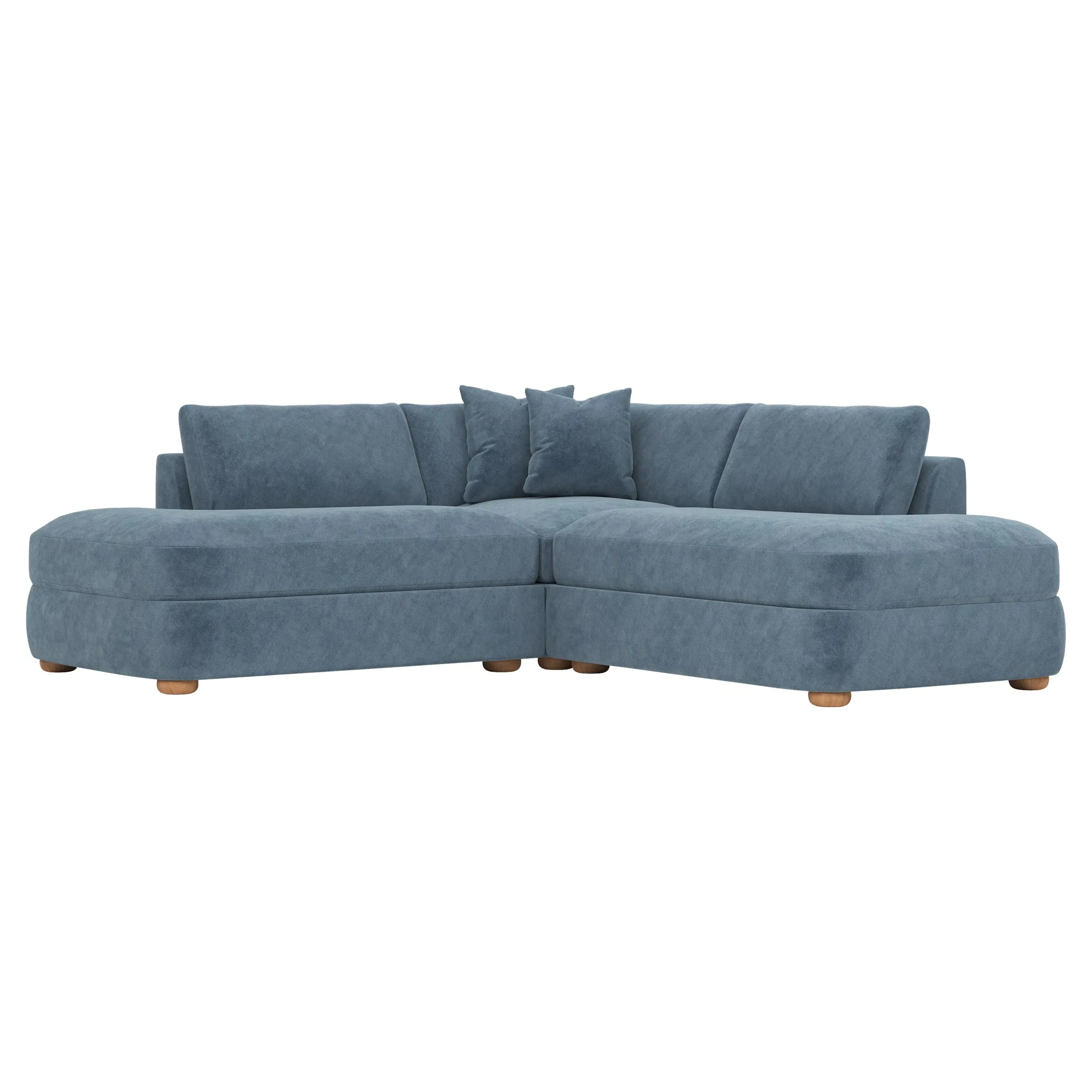 Kaysen Corner Sectional Sofa - Twilight Blue, Velvet