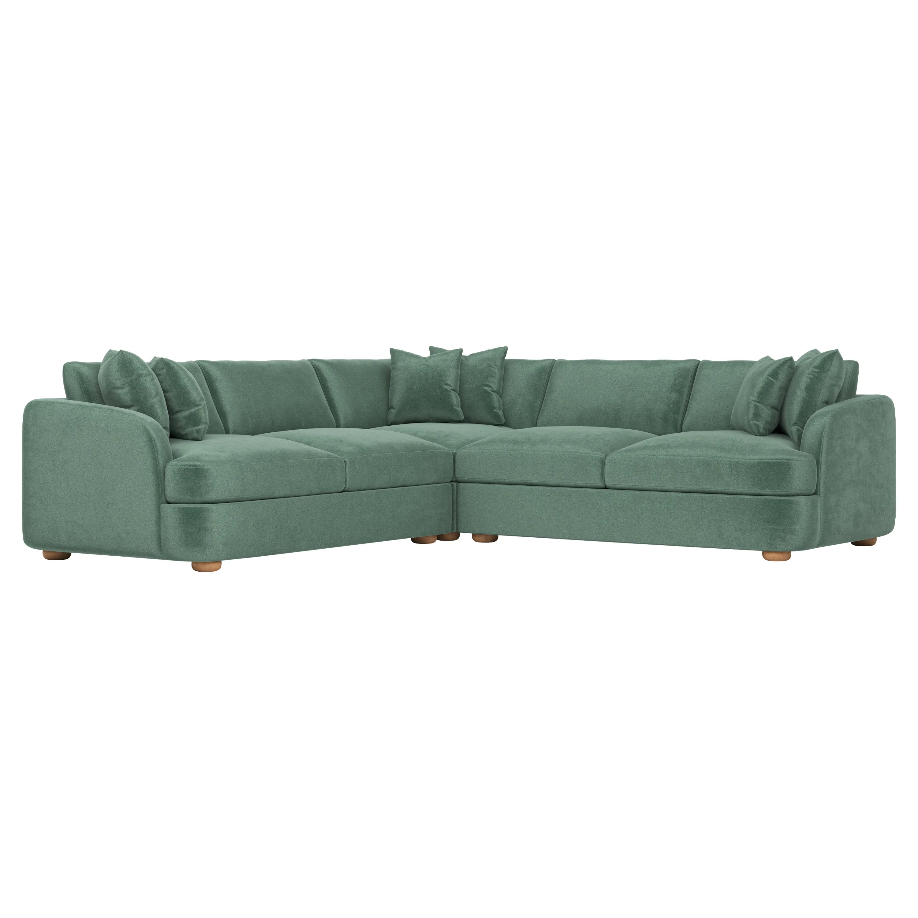 Kaysen Corner Sectional - Stone Pine, Performance Velvet
