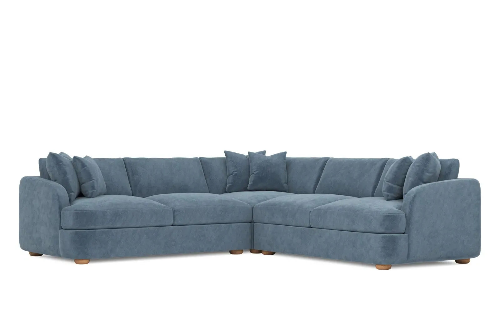 Kaysen Corner Sectional - Twilight Blue, Performance Velvet