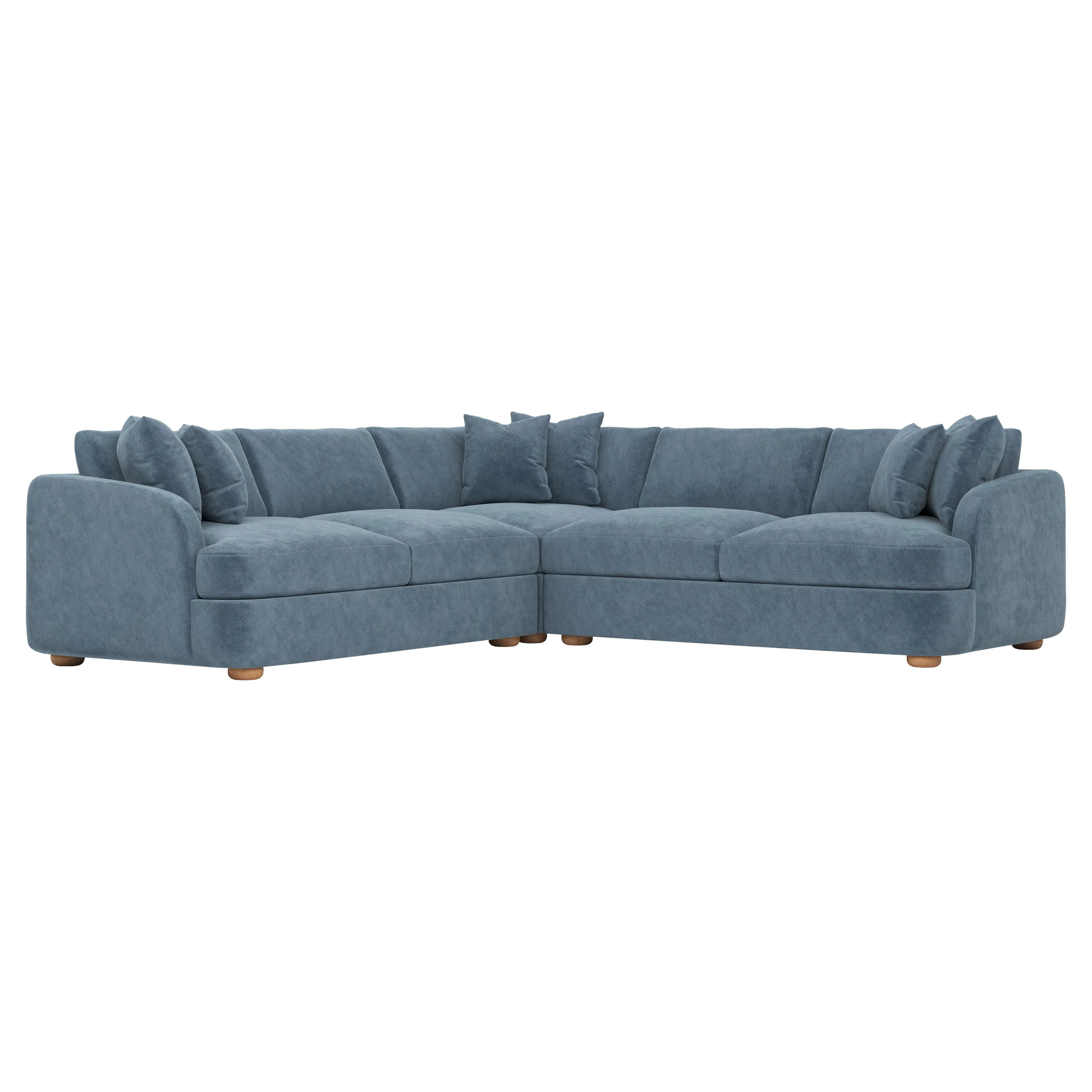 Kaysen Corner Sectional - Twilight Blue, Performance Velvet