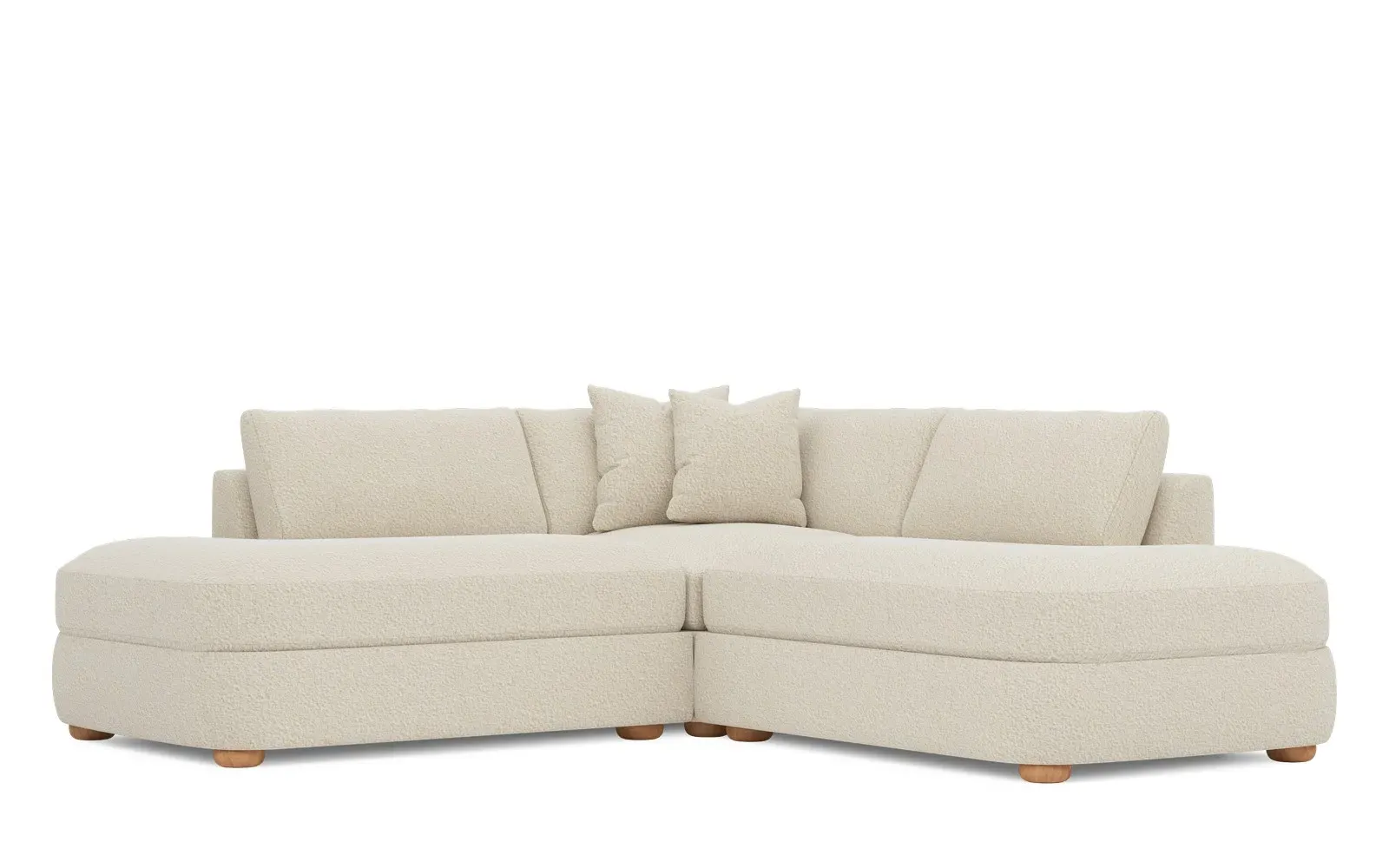 Kaysen Corner Sectional - Whipped Cream, Bouclé