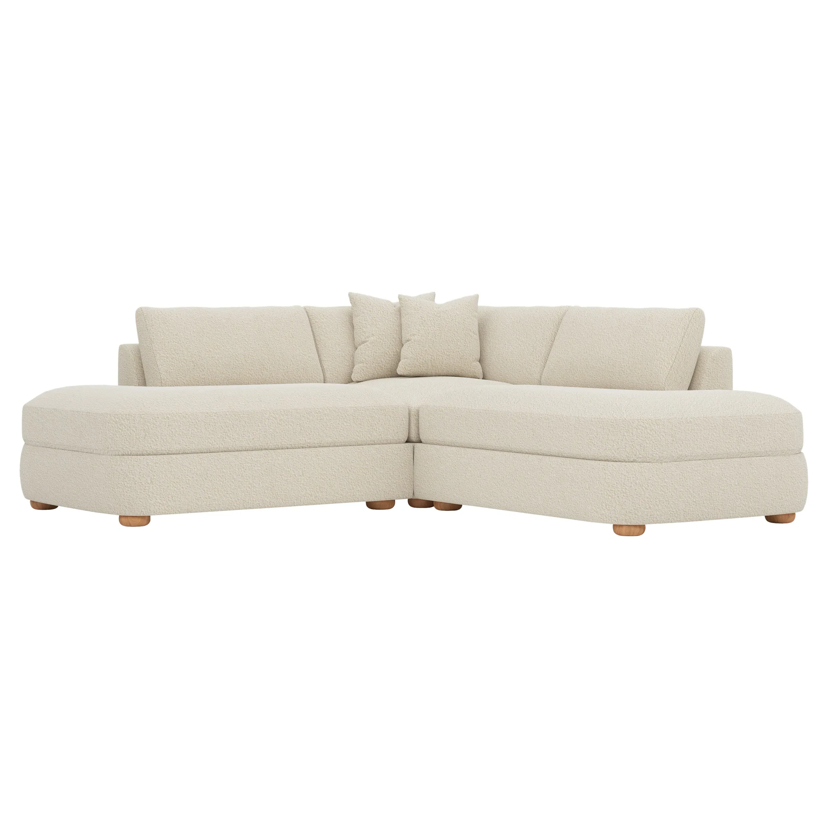 Kaysen Corner Sectional - Whipped Cream, Bouclé