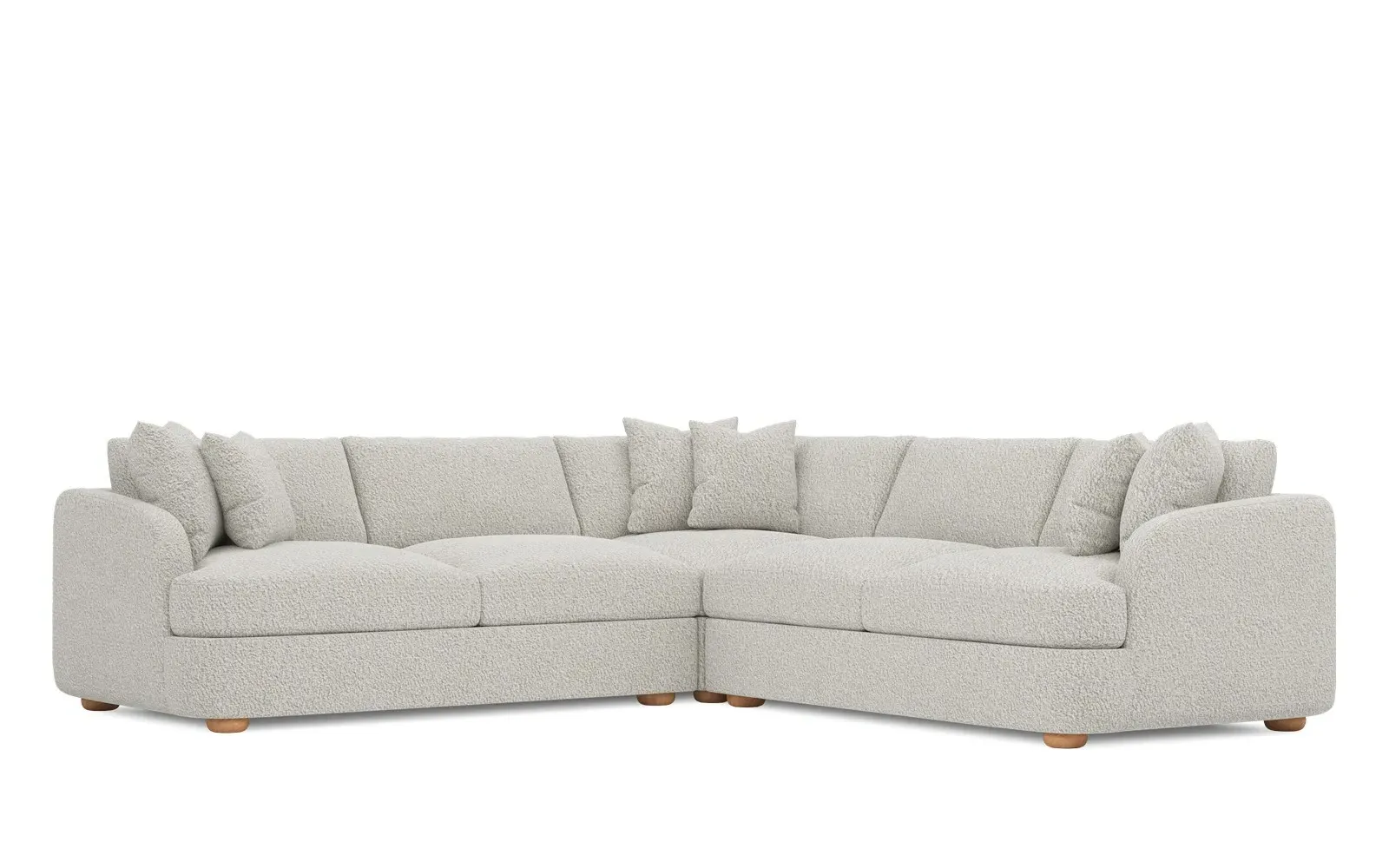 Kaysen L-Shaped Textured Bouclé Sectional - Cloud Grey