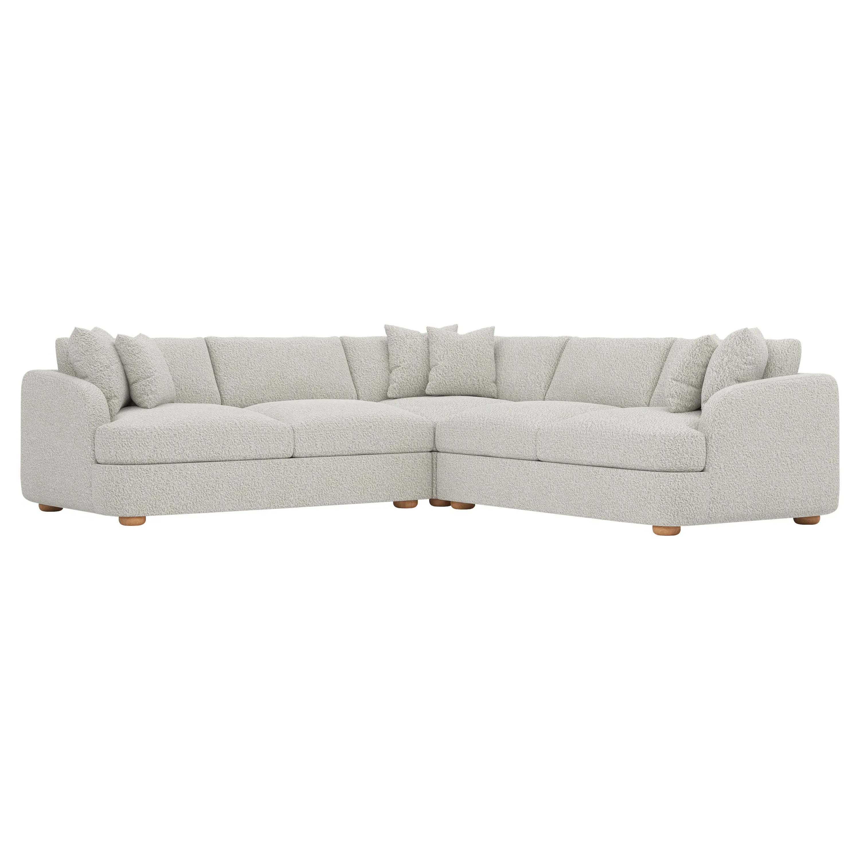 Kaysen L-Shaped Textured Bouclé Sectional - Cloud Grey
