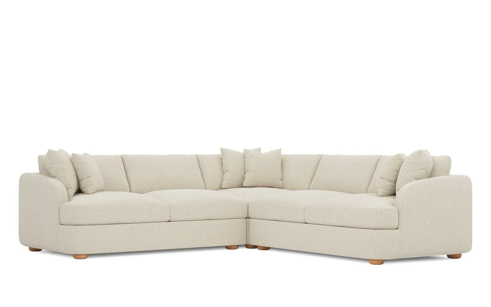 Kaysen L-Shaped Textured Bouclé Sectional - Whipped Cream