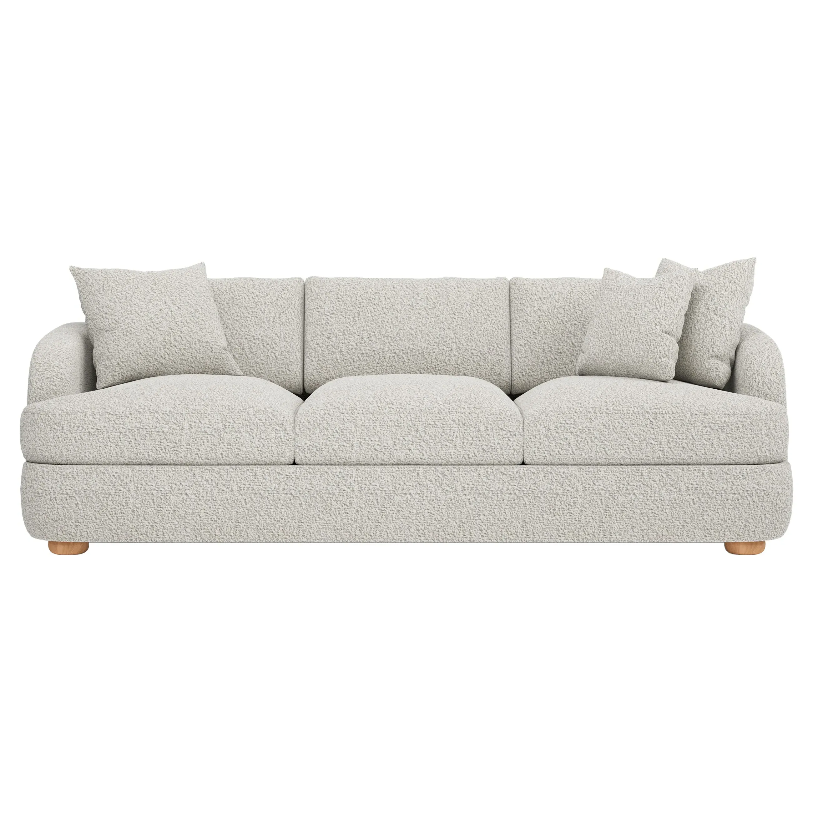 Kaysen Large Textured Bouclé Sofa - Cloud Grey