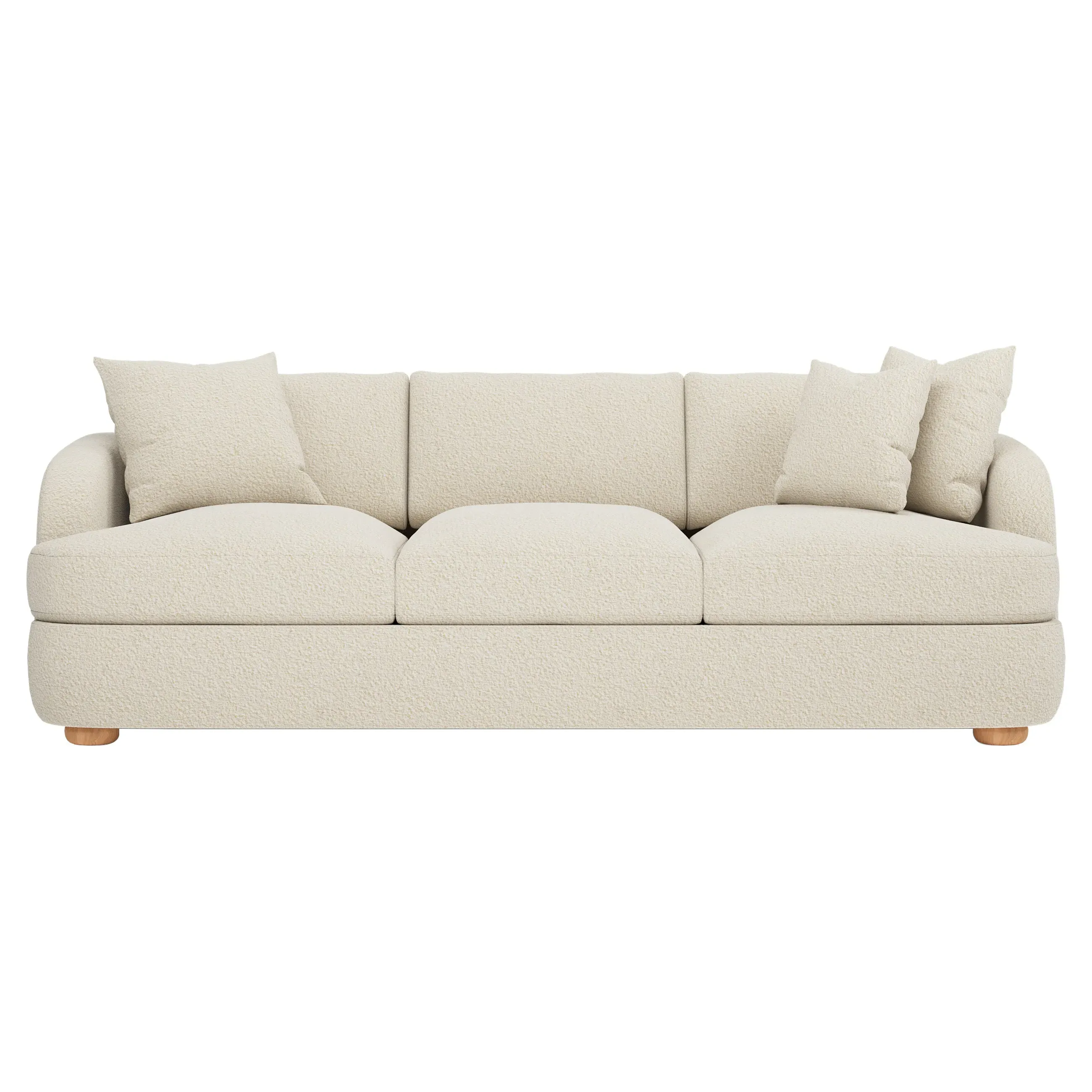 Kaysen Large Textured Bouclé Sofa - Whipped Cream