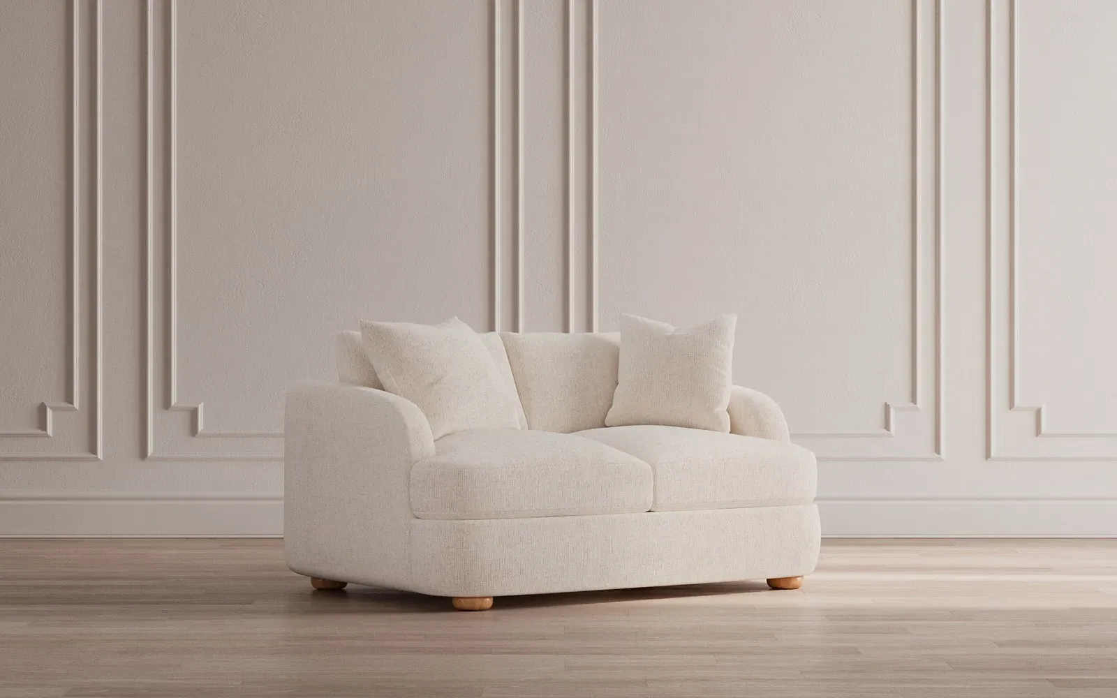 Kaysen Loveseat - Whipped Cream, Textured Bouclé