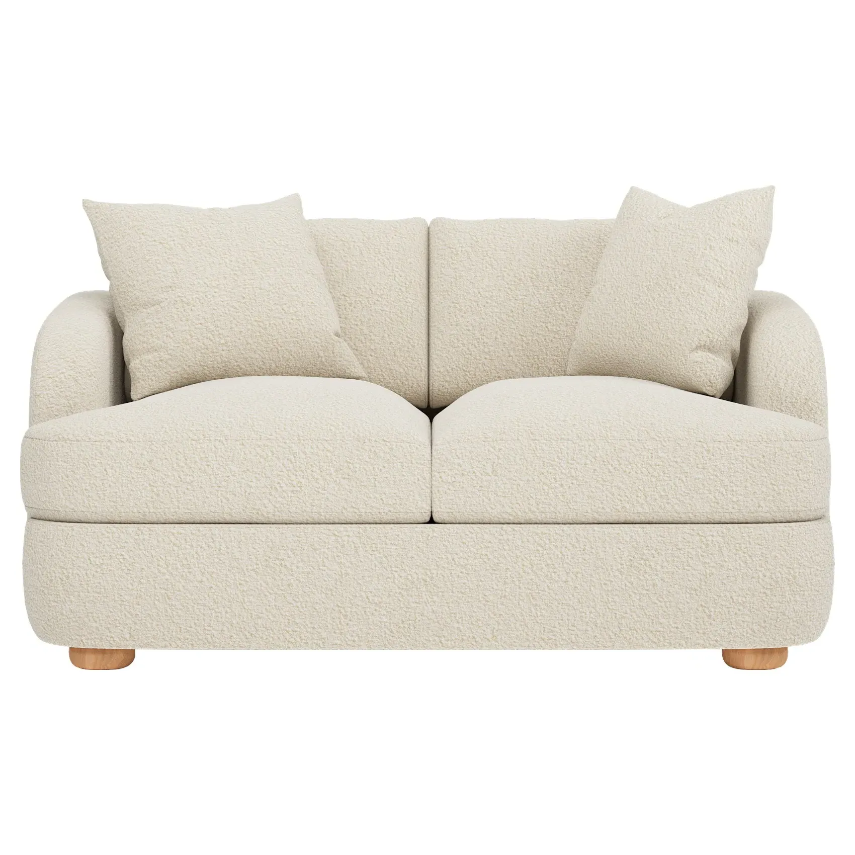 Kaysen Loveseat - Whipped Cream, Textured Bouclé