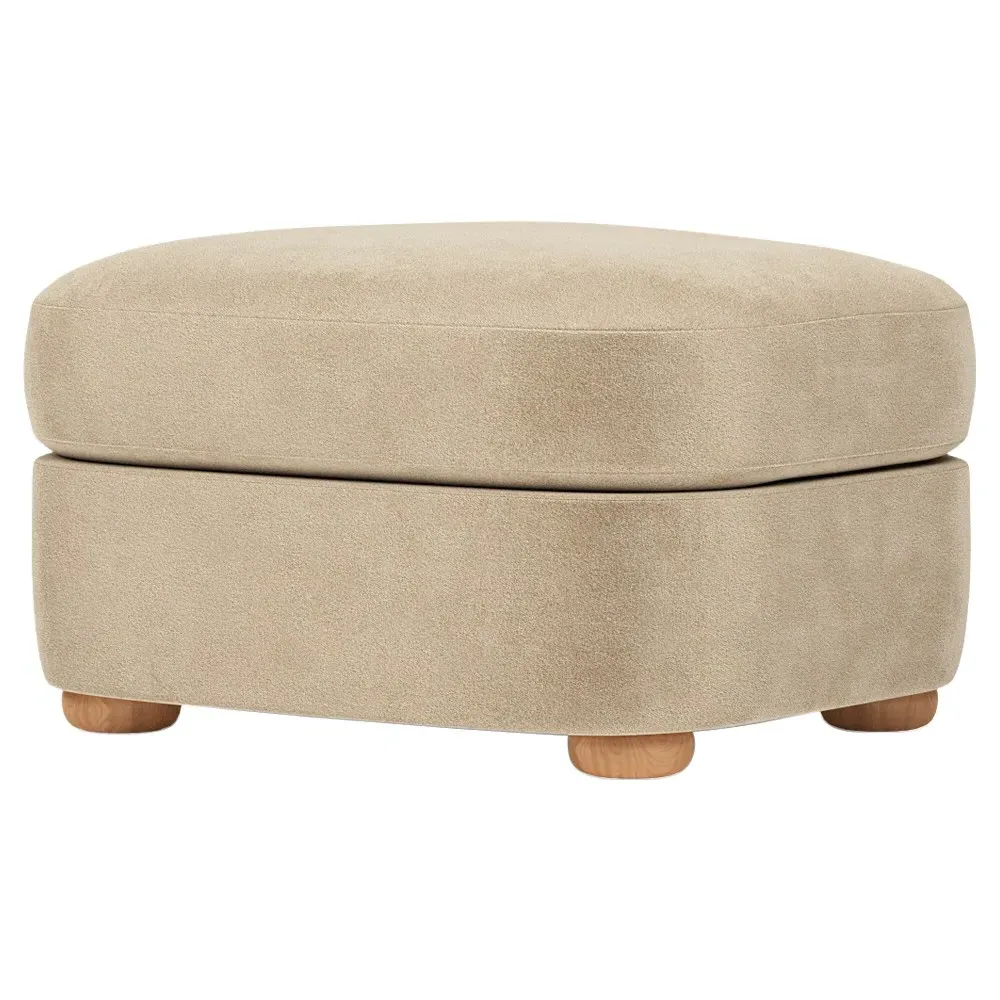 Kaysen Ottoman - Champagne, Performance Velvet image