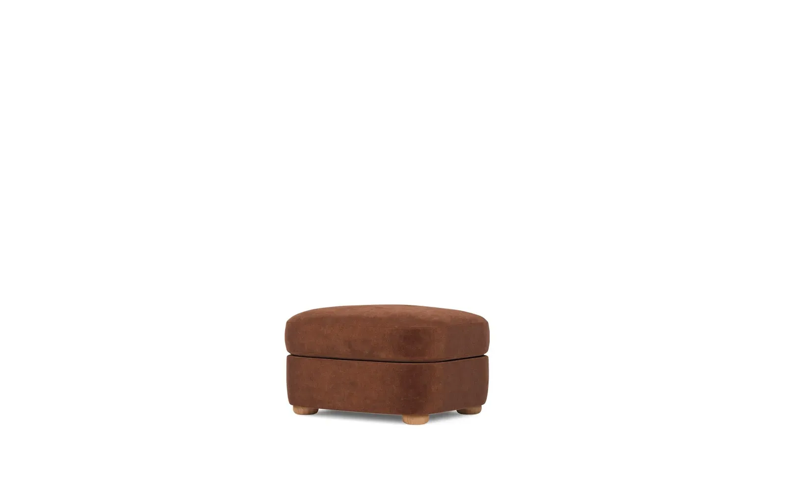 Kaysen Ottoman - Chocolate Mousse, Performance Velvet