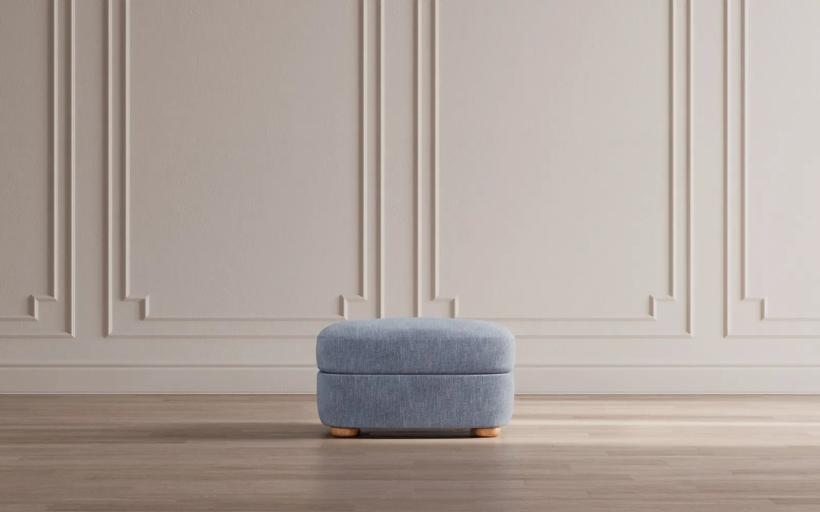 Kaysen Ottoman - Chocolate Mousse, Performance Velvet