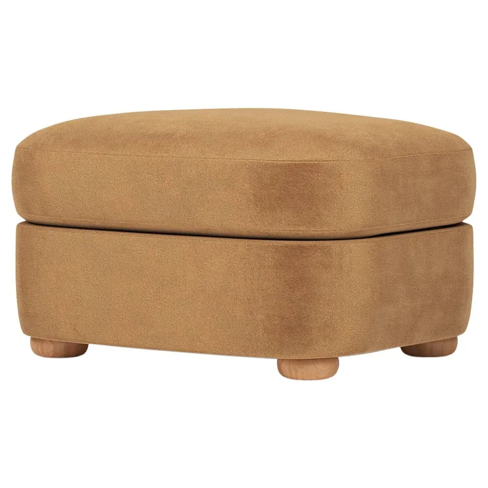 Kaysen Ottoman - Gingerbread, Performance Velvet