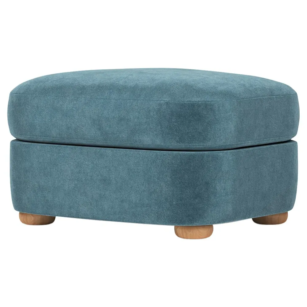 Kaysen Ottoman - Lakeside, Performance Velvet