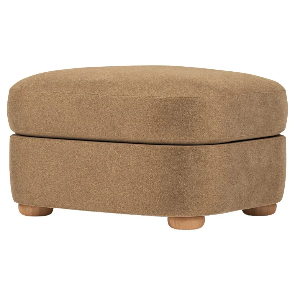 Kaysen Ottoman - Mocha Mist, Performance Velvet