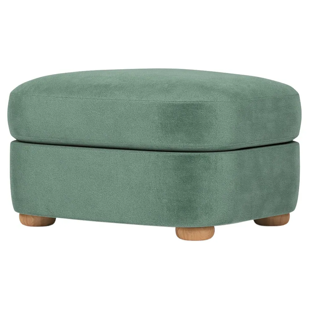 Kaysen Ottoman - Stone Pine, Performance Velvet