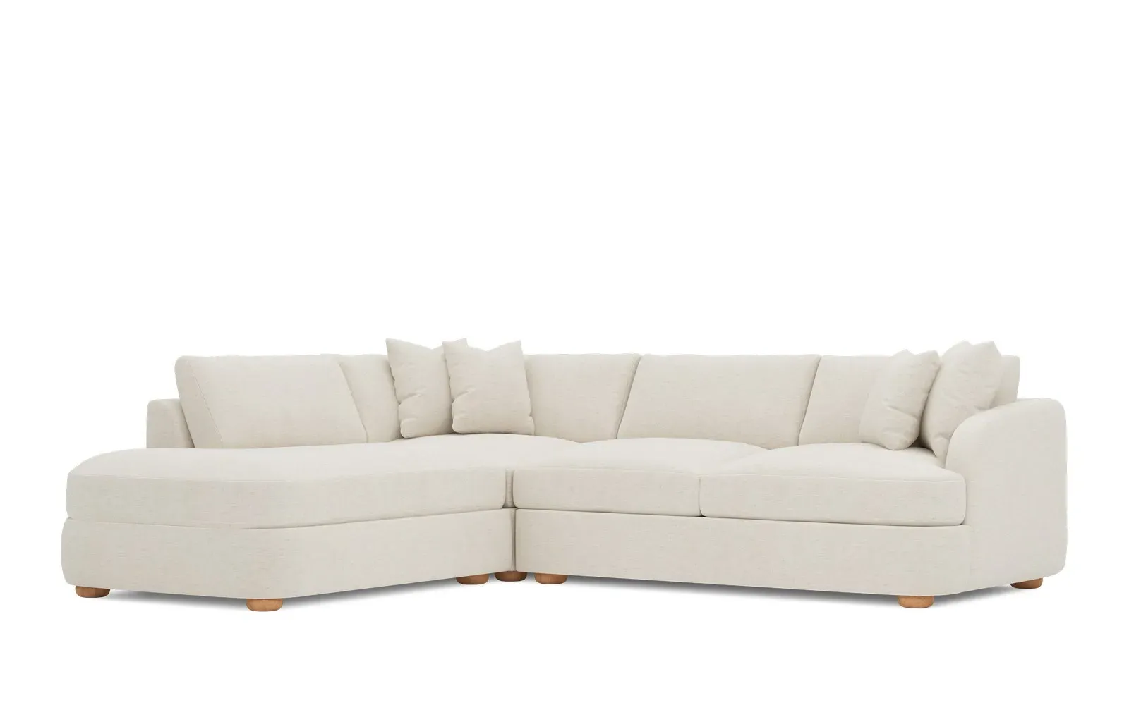 Kaysen Right Bumper Sectional - Heathered Ivory