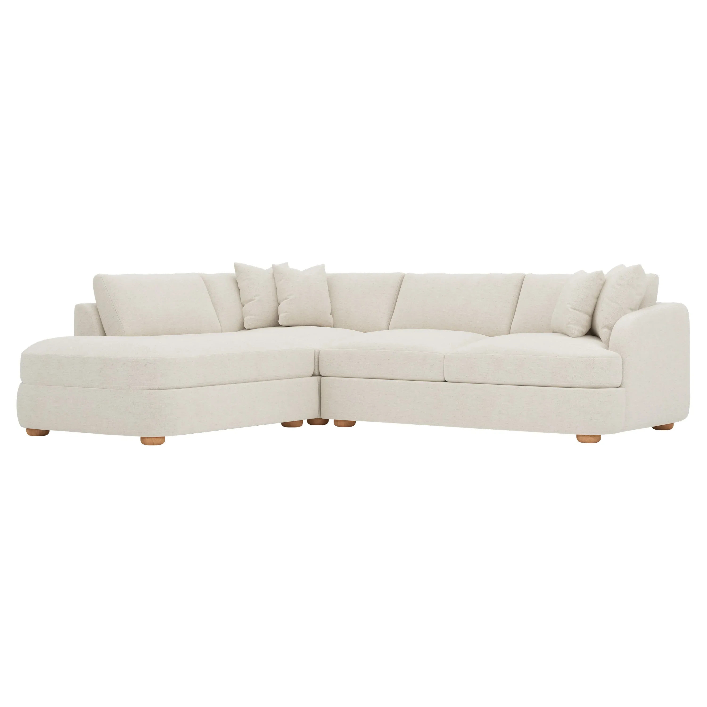 Kaysen Right Bumper Sectional - Heathered Ivory