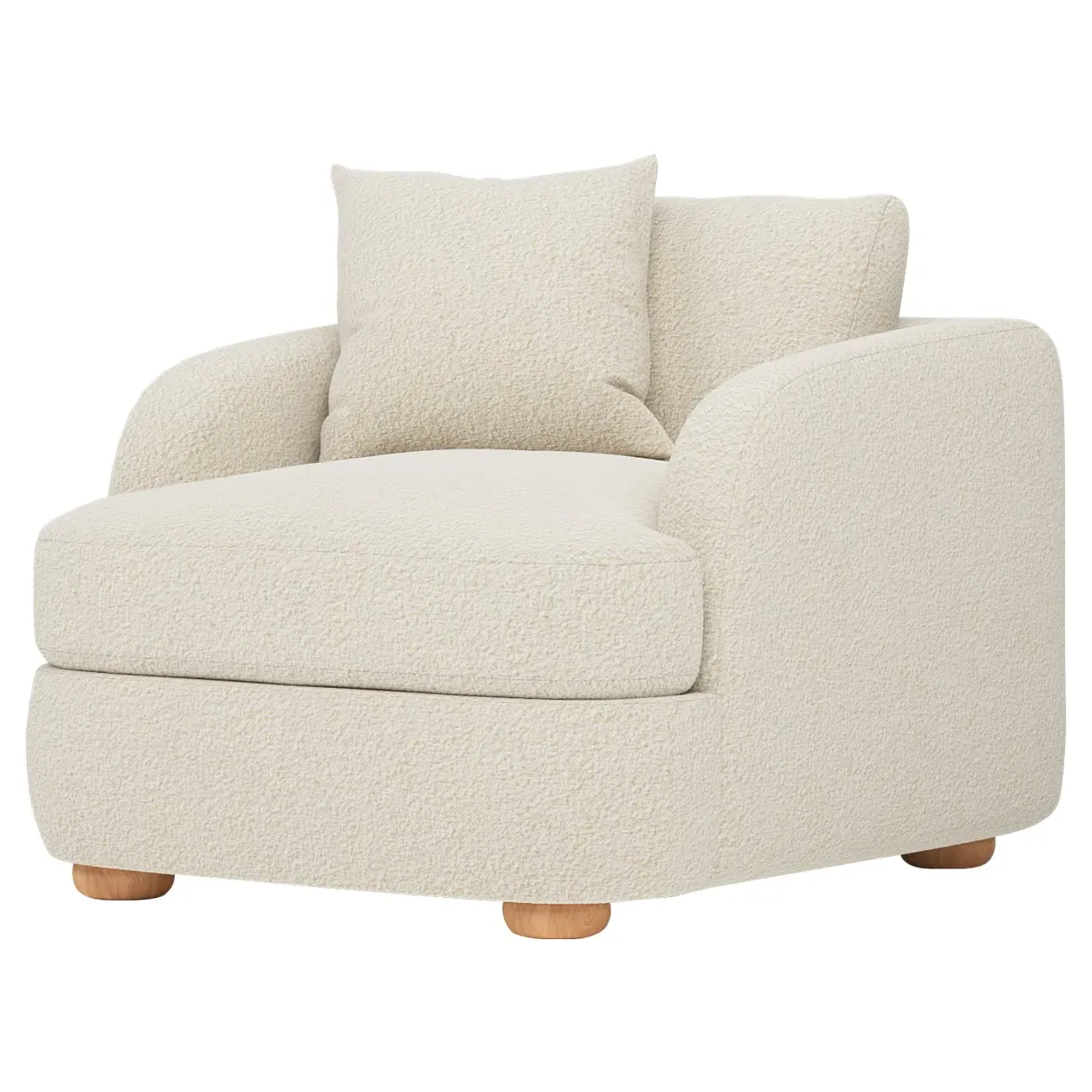 Kaysen Textured Bouclé Chair - Whipped Cream