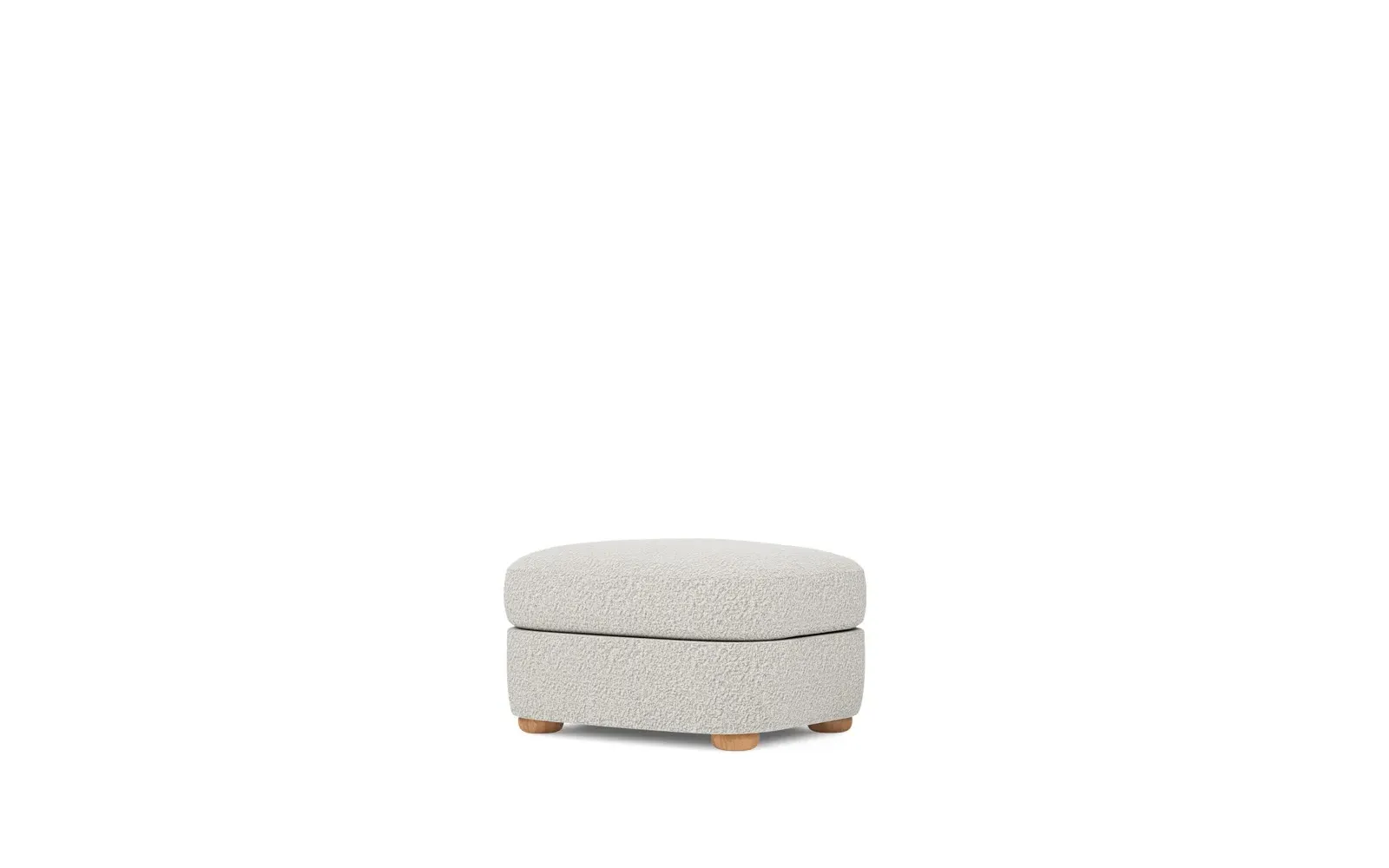 Kaysen Textured Bouclé Ottoman - Cloud Grey