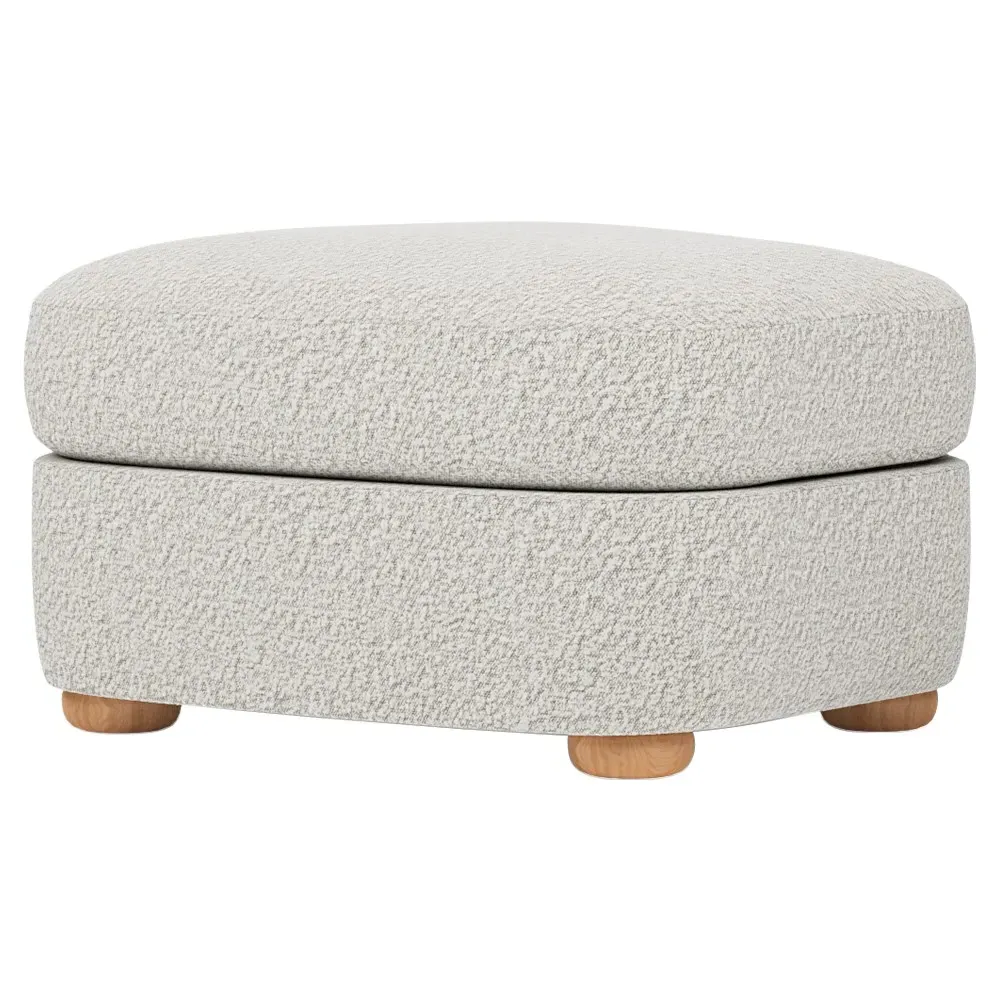 Kaysen Textured Bouclé Ottoman - Cloud Grey image