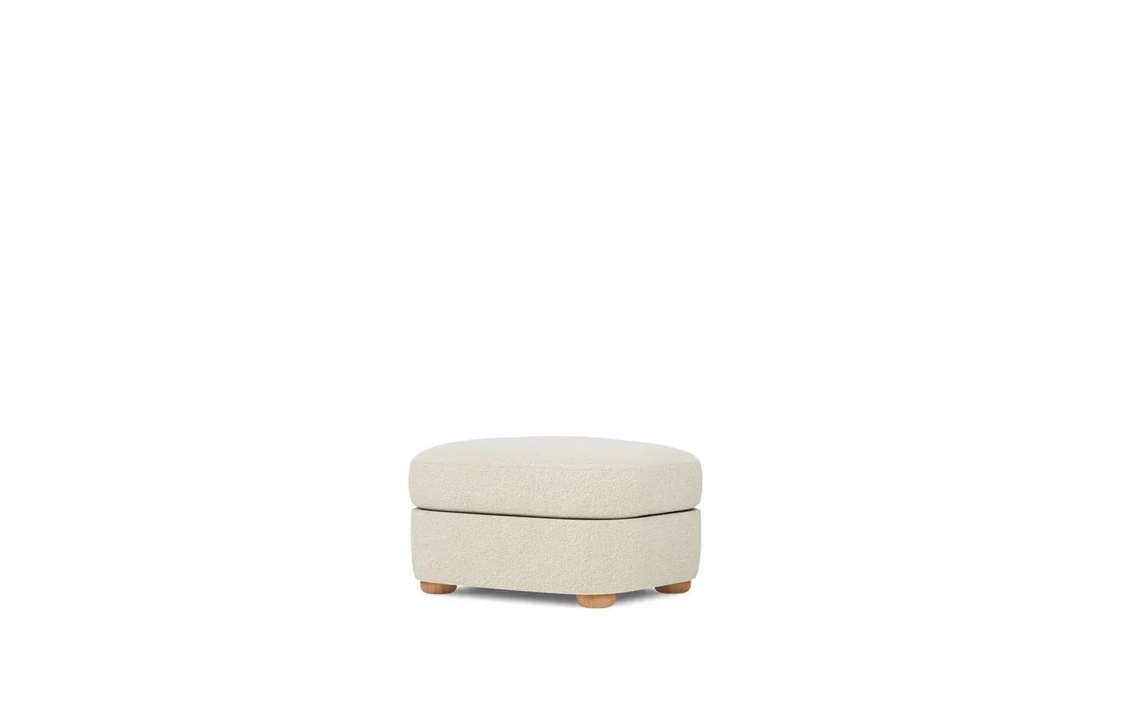 Kaysen Textured Bouclé Ottoman - Whipped Cream