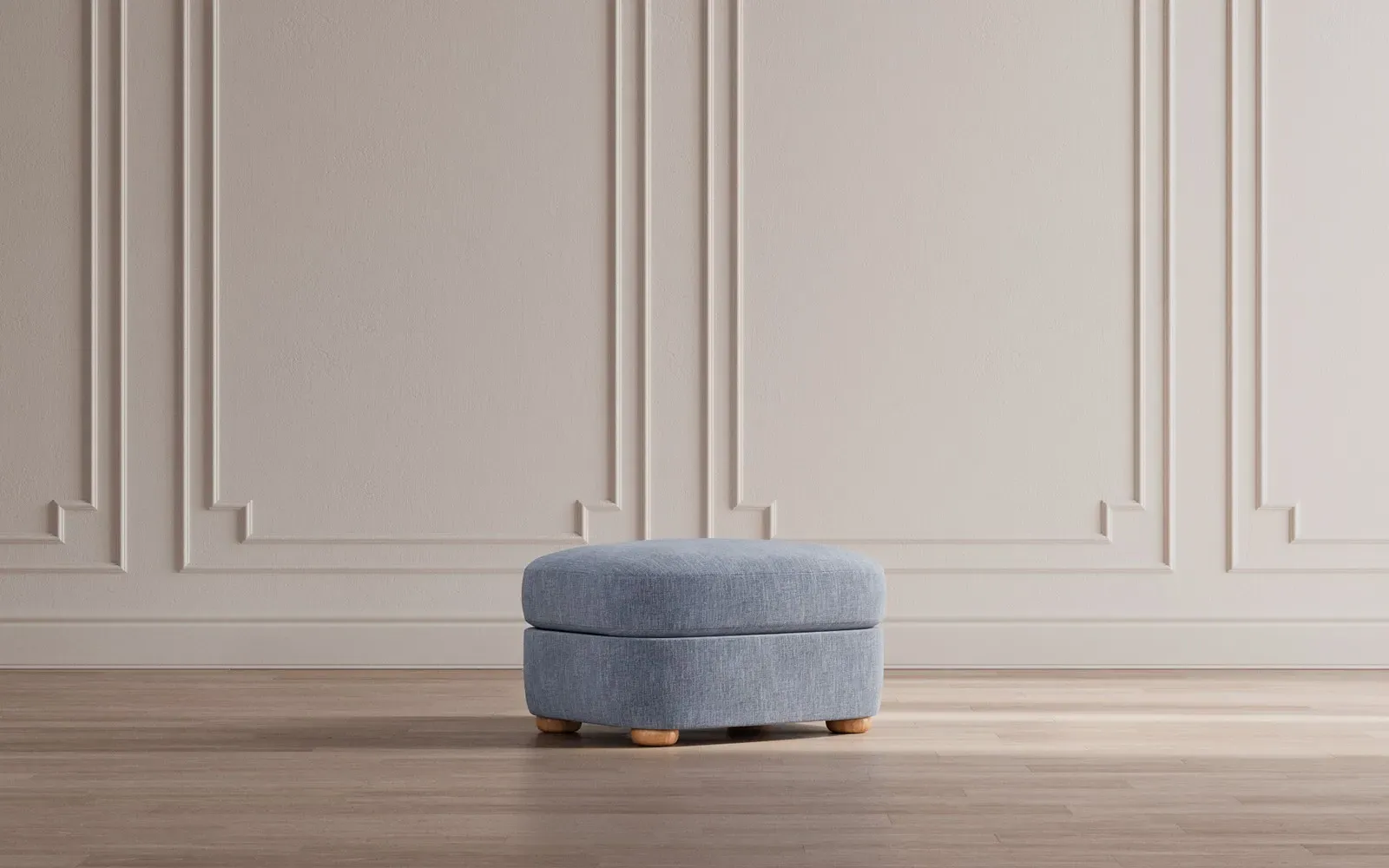 Kaysen Textured Bouclé Ottoman - Whipped Cream