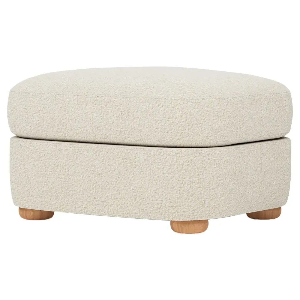Kaysen Textured Bouclé Ottoman - Whipped Cream image