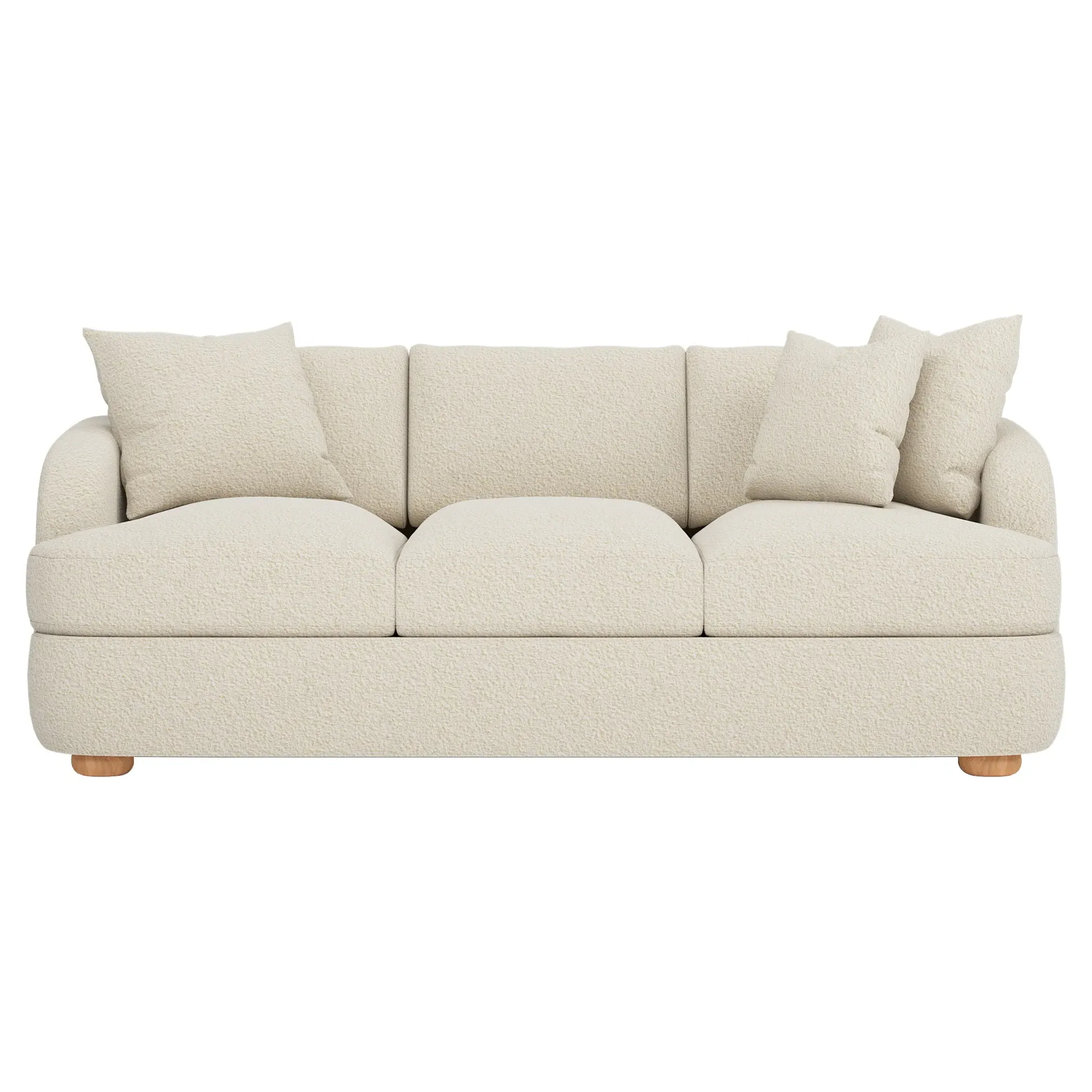 Kaysen Textured Bouclé Sofa - Whipped Cream
