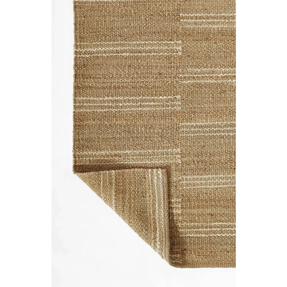 Kayu Striped Jute Rug - Beige