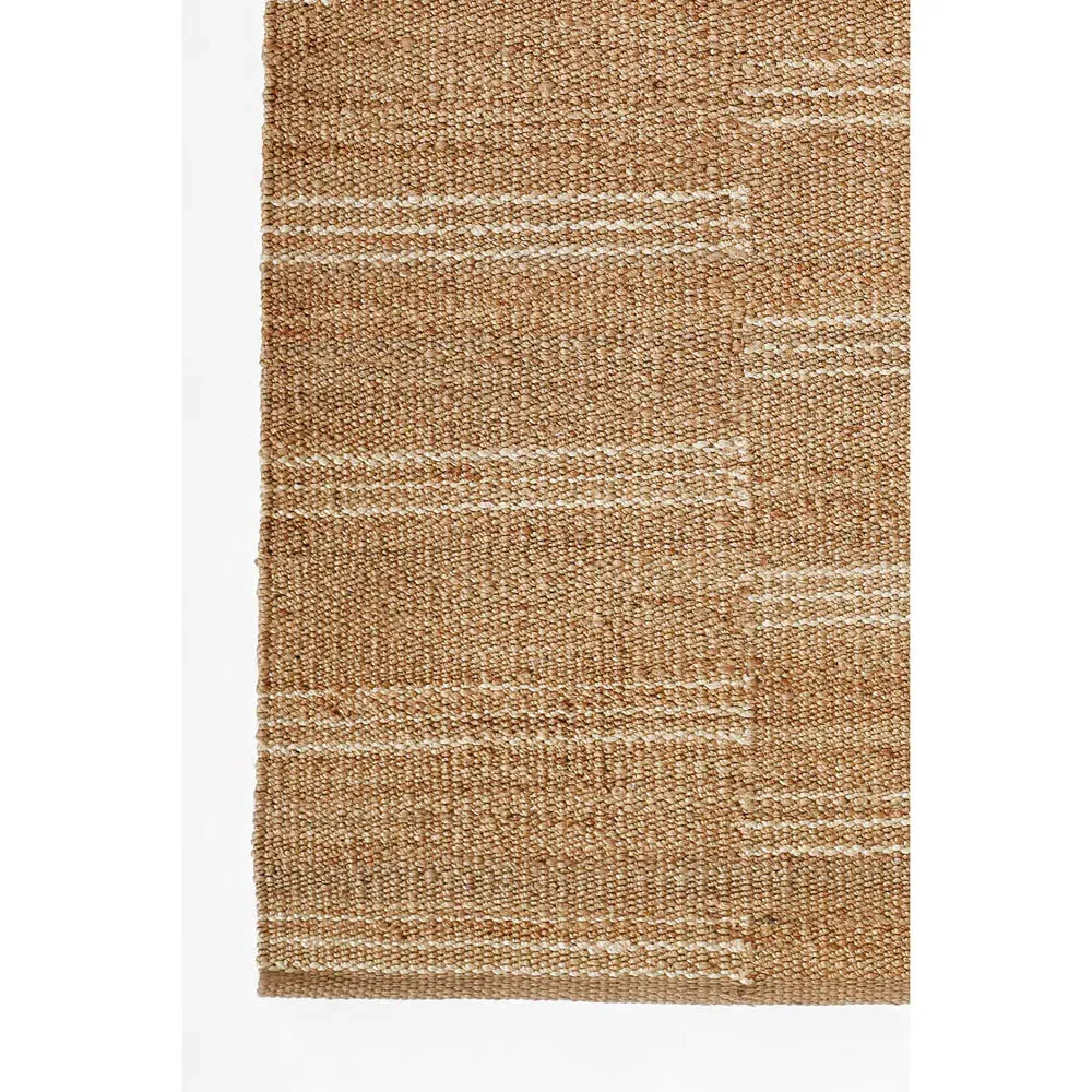 Kayu Striped Jute Rug - Beige