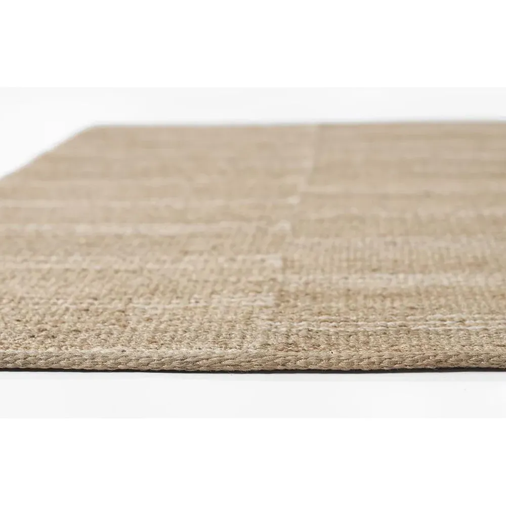 Kayu Striped Jute Rug - Beige